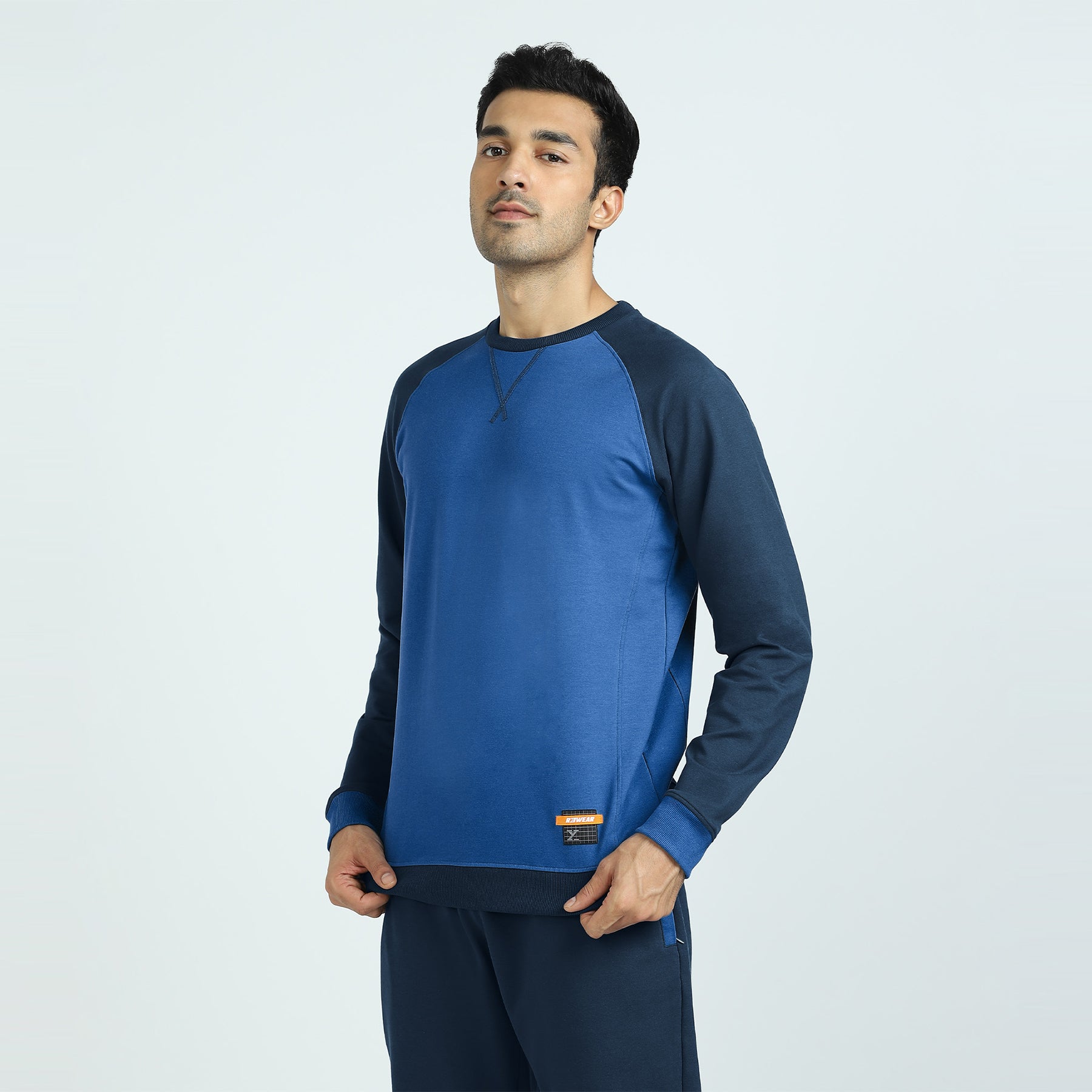 Quest French Terry Cotton-Blend Sweatshirt For Men Atlas Blue - XYXX Crew