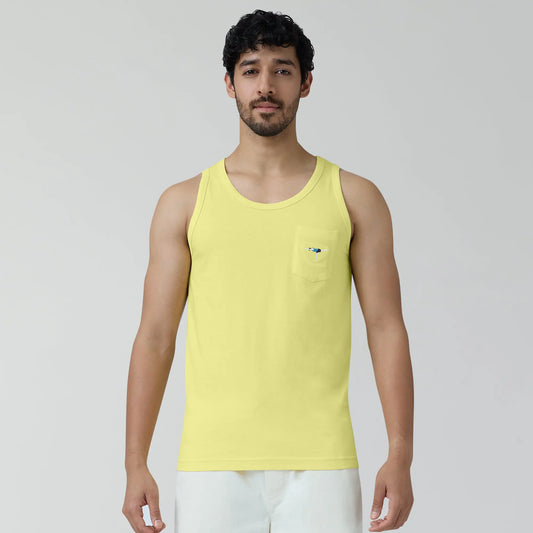 Renew Combed Cotton Tank Tops Butter Yellow - XYXX Crew