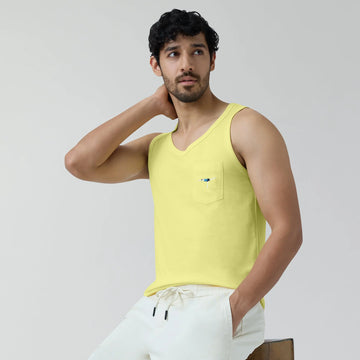 Renew Combed Cotton Tank Tops Butter Yellow - XYXX Crew