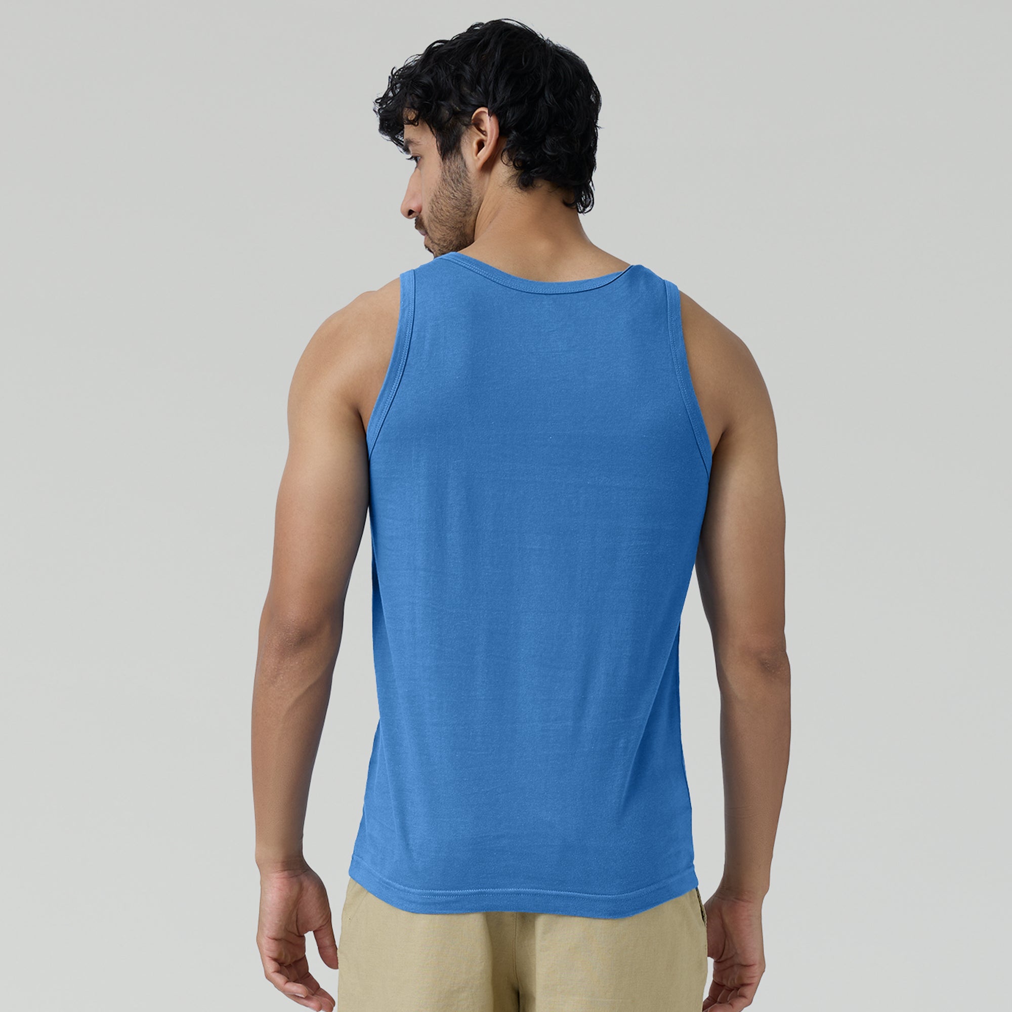 Renew Combed Cotton Tank Tops French Blue