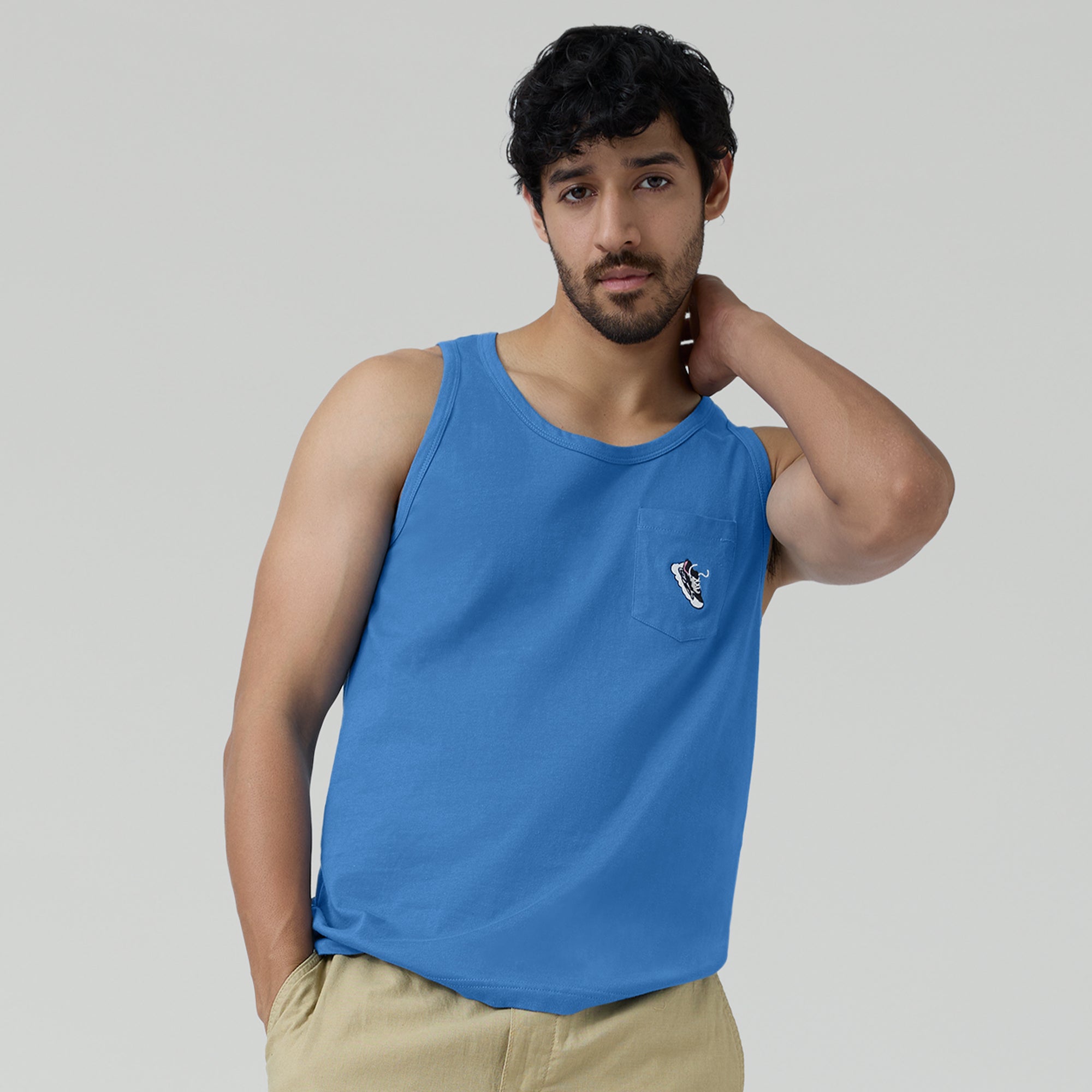 Renew Combed Cotton Tank Tops French Blue