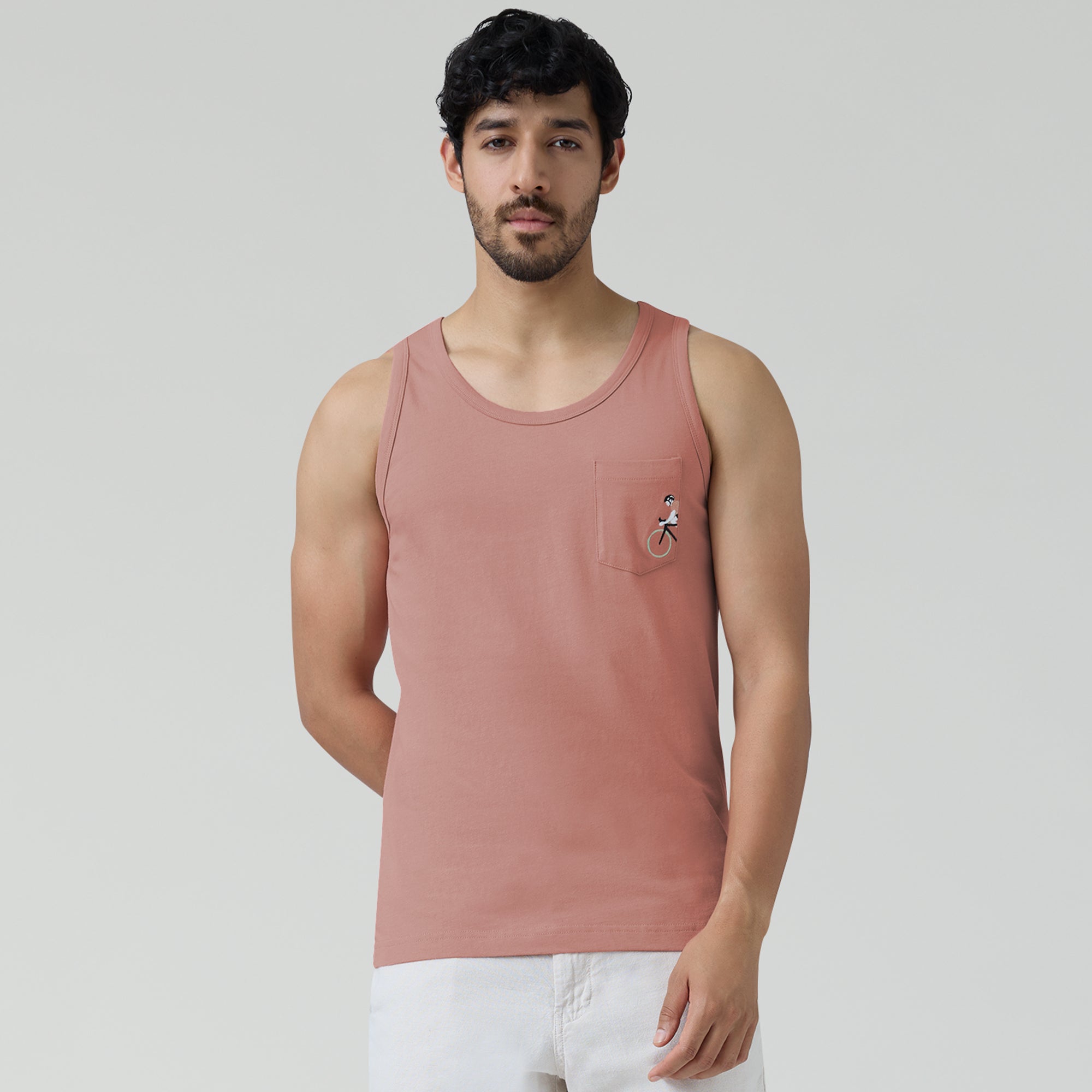 Renew Combed Cotton Tank Tops Pink Punch