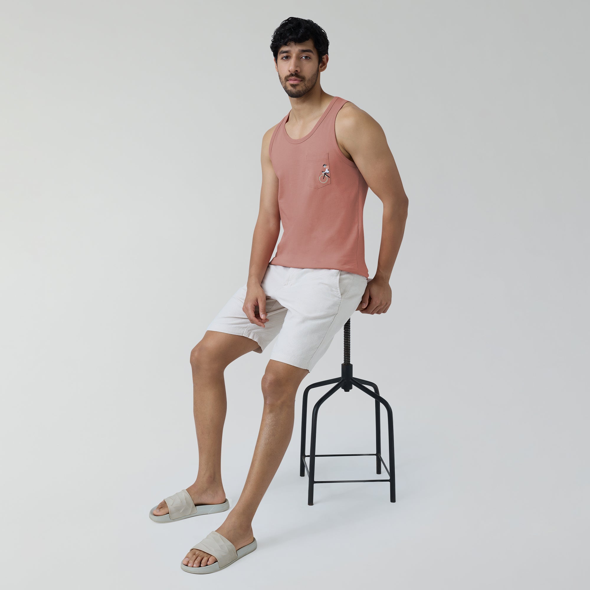 Renew Combed Cotton Tank Tops Pink Punch