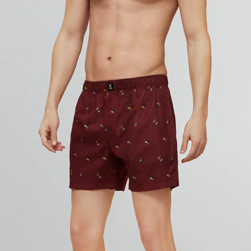 Savanna Cotton Boxers Hornbill Maroon - XYXX Crew