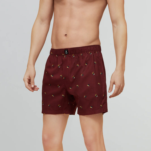 Savanna Cotton Boxers Hornbill Maroon - XYXX Crew