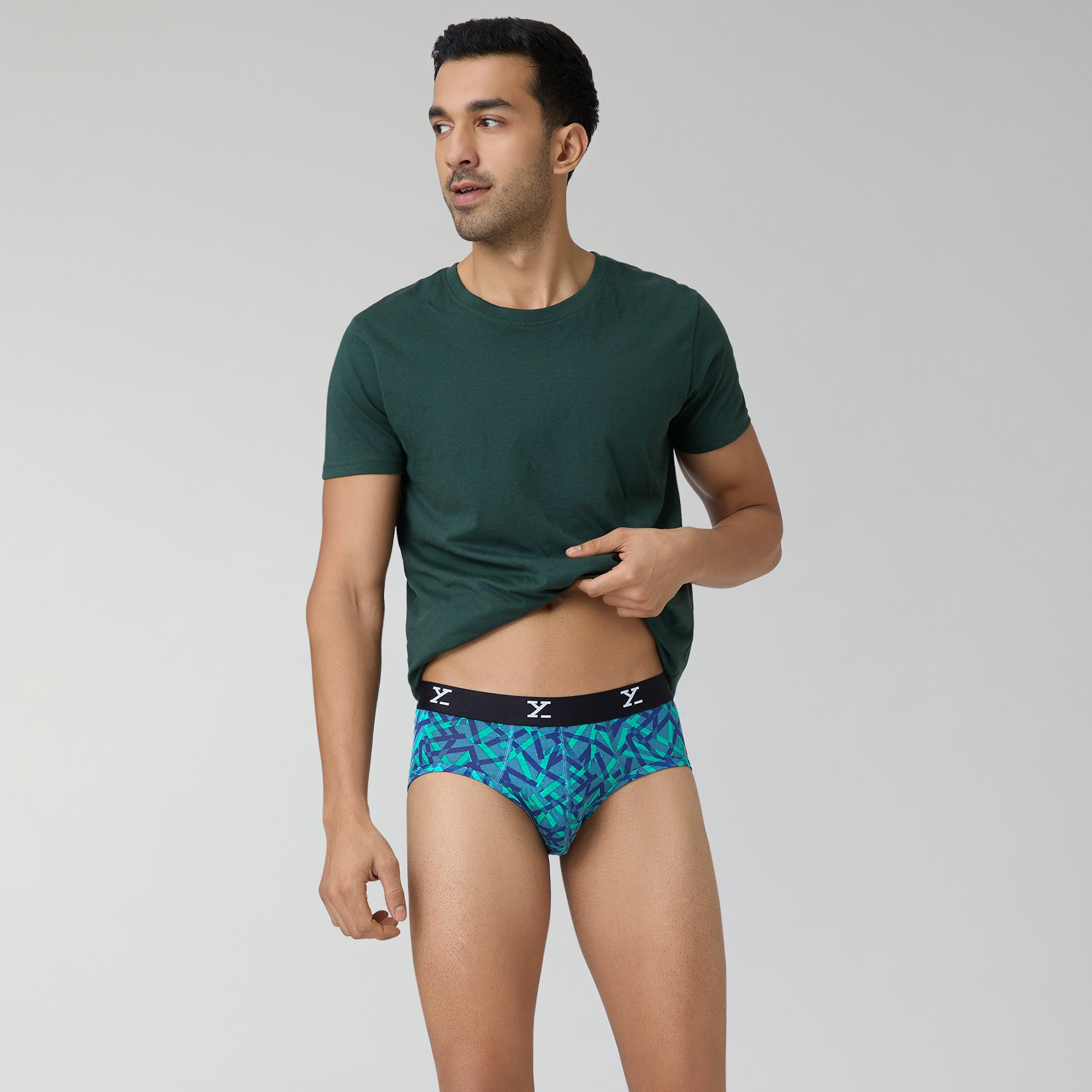 Shuffle Modal Briefs For Men Aqua Strokes -  XYXX Crew