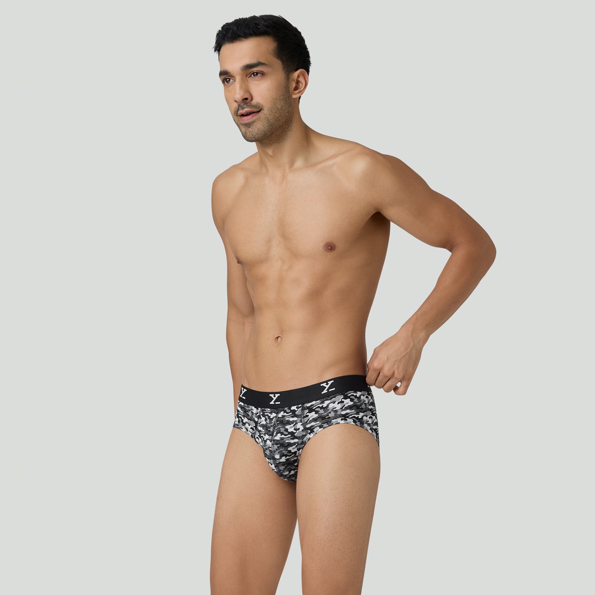 Shuffle Modal Briefs For Men Camouflage Grey -  XYXX Crew