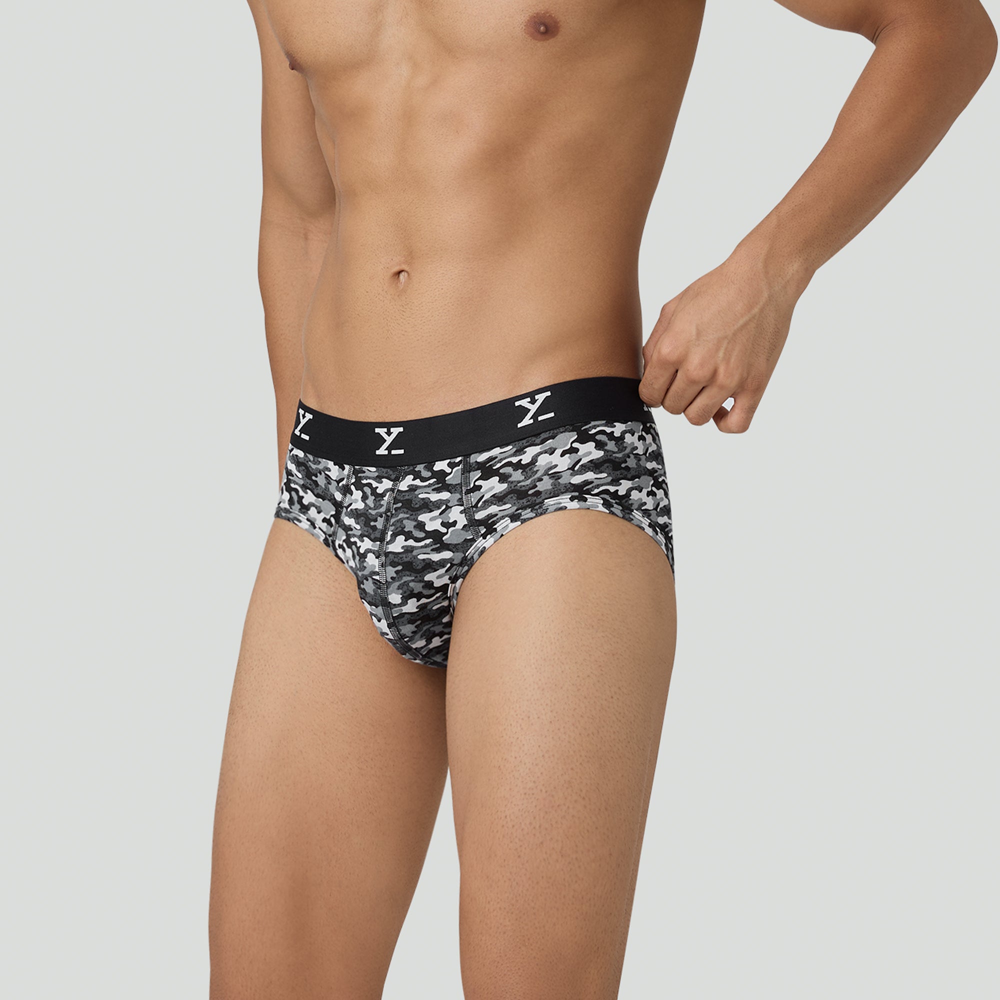 Shuffle Modal Briefs For Men Camouflage Grey -  XYXX Crew