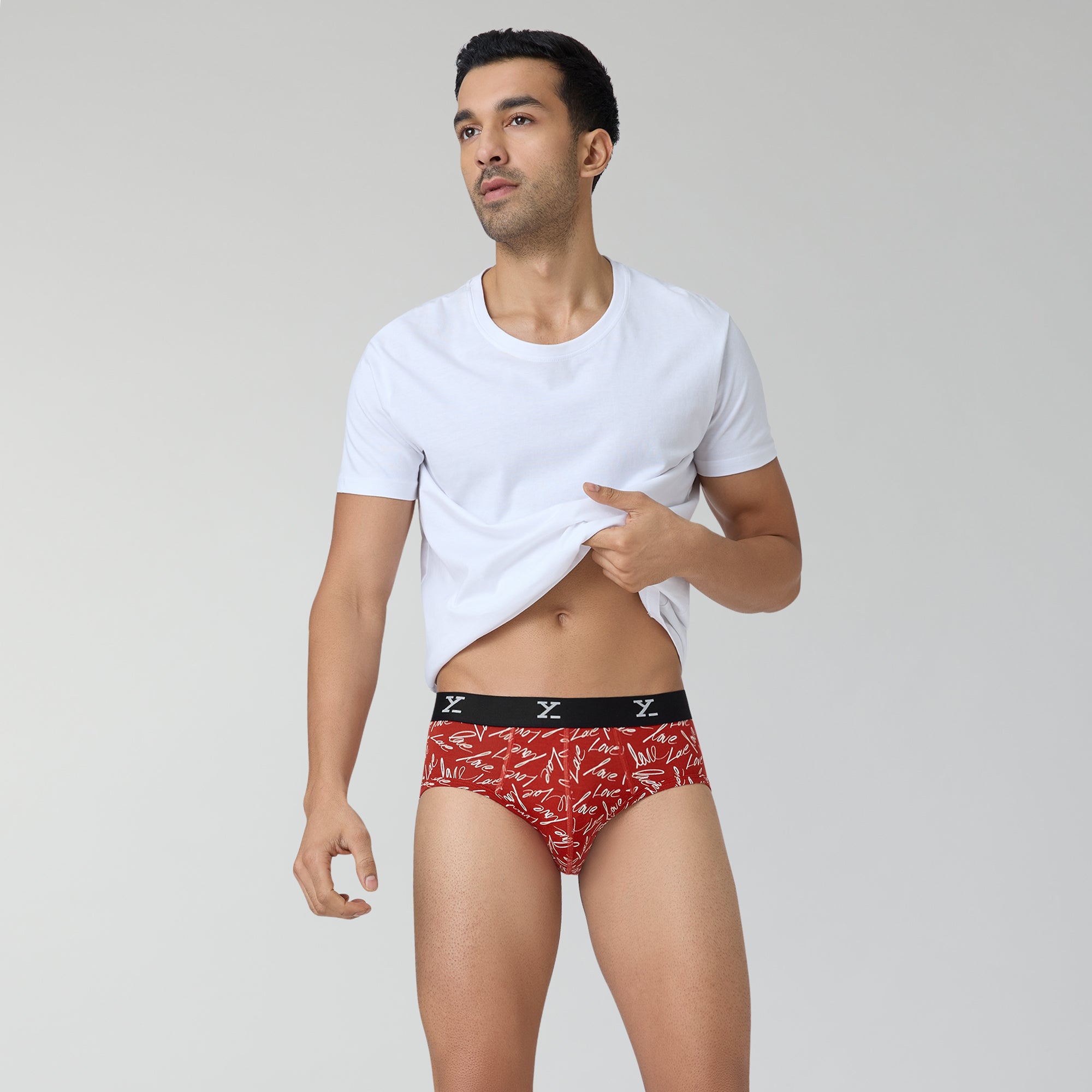 Modal Prints For You Briefs Lovestruck Red