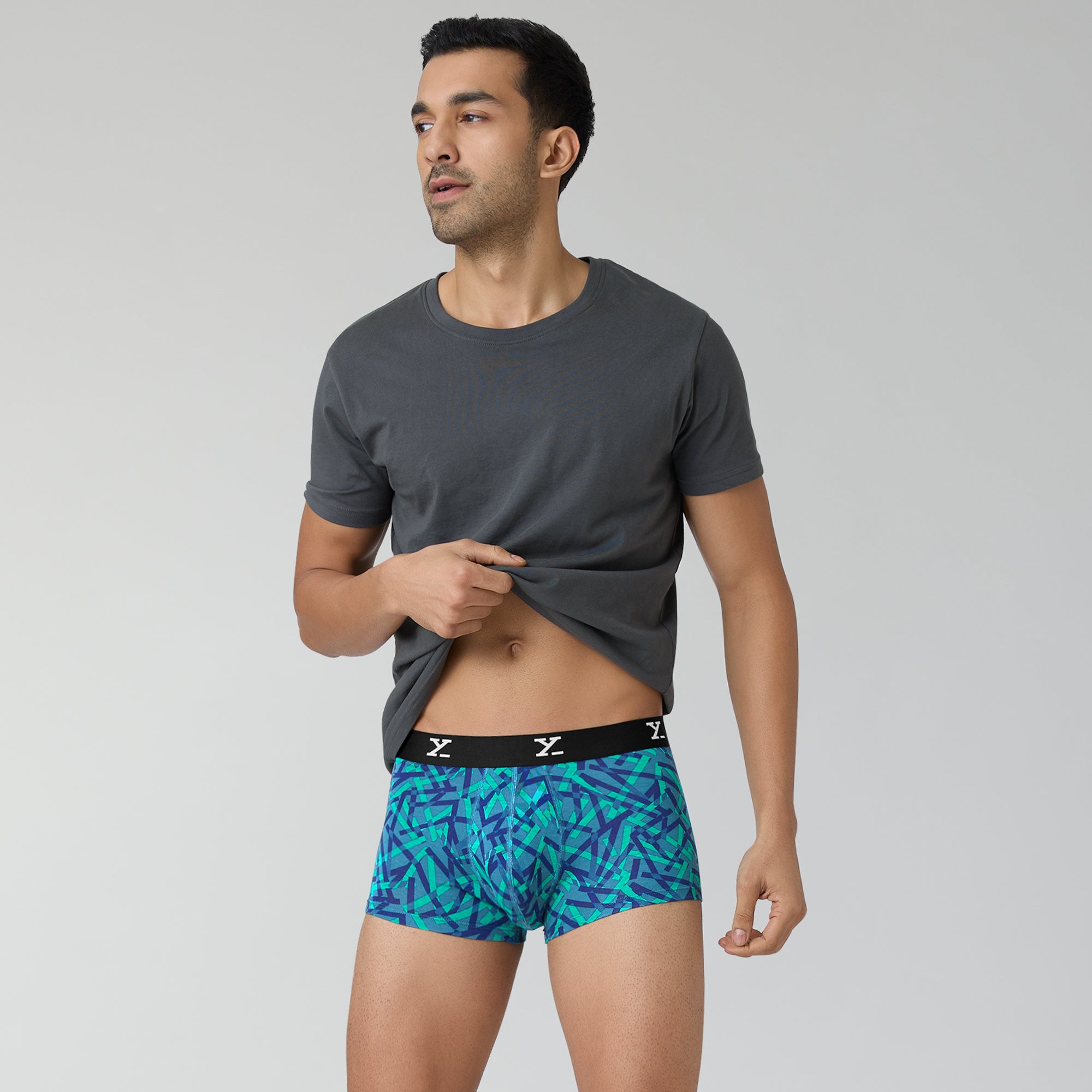 Shuffle Modal Trunks For Men Aqua Strokes -  XYXX Crew