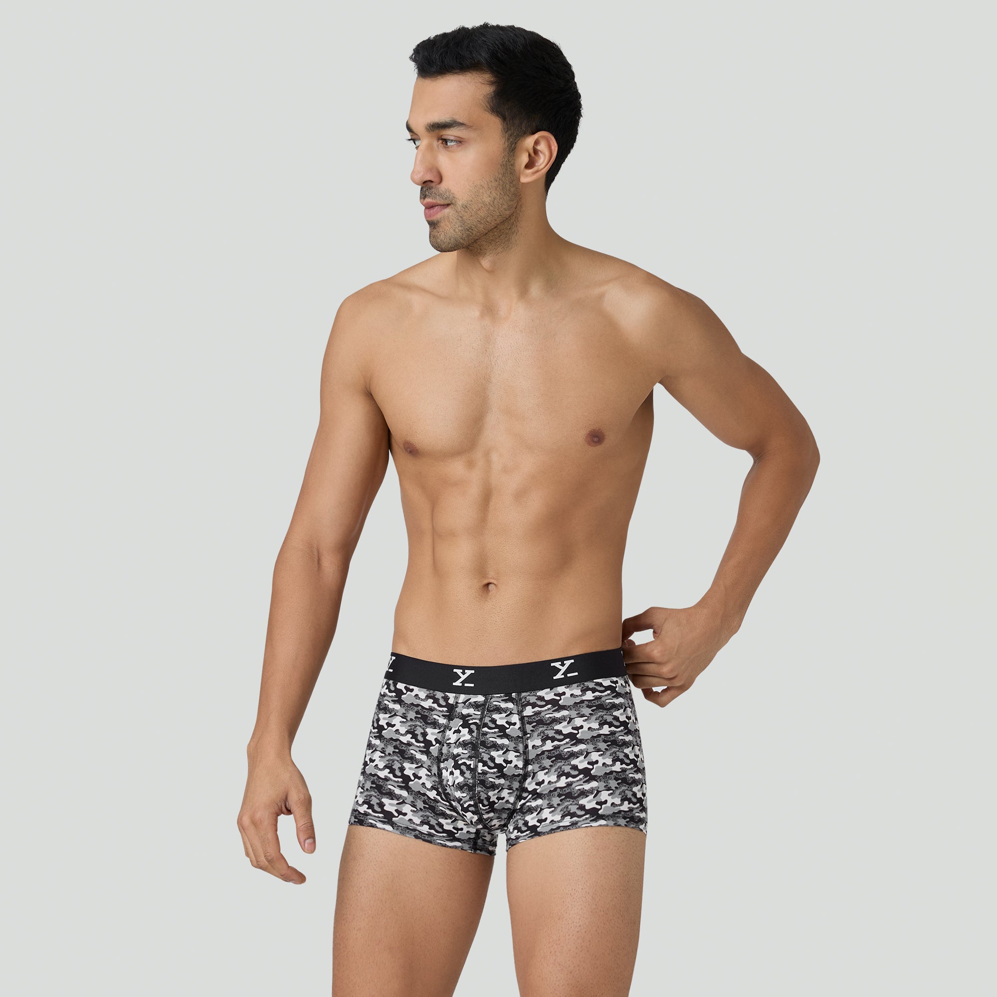 Shuffle Modal Trunks For Men Camouflage Grey -  XYXX Crew