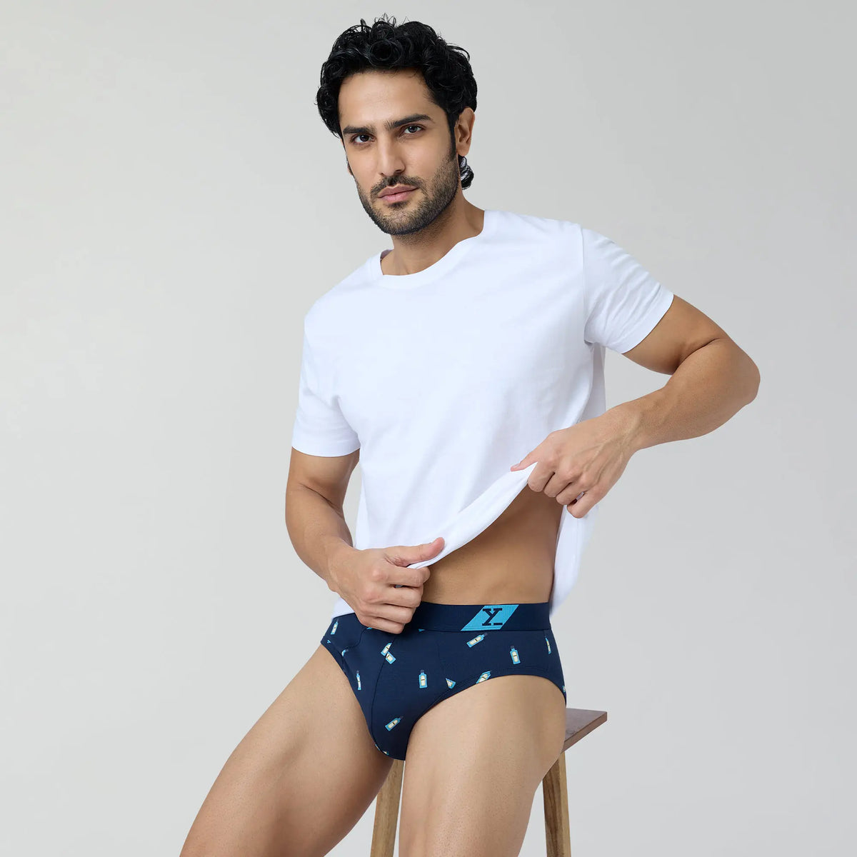 Splash Cotton Stretch Briefs Gin Blue - XYXX Crew