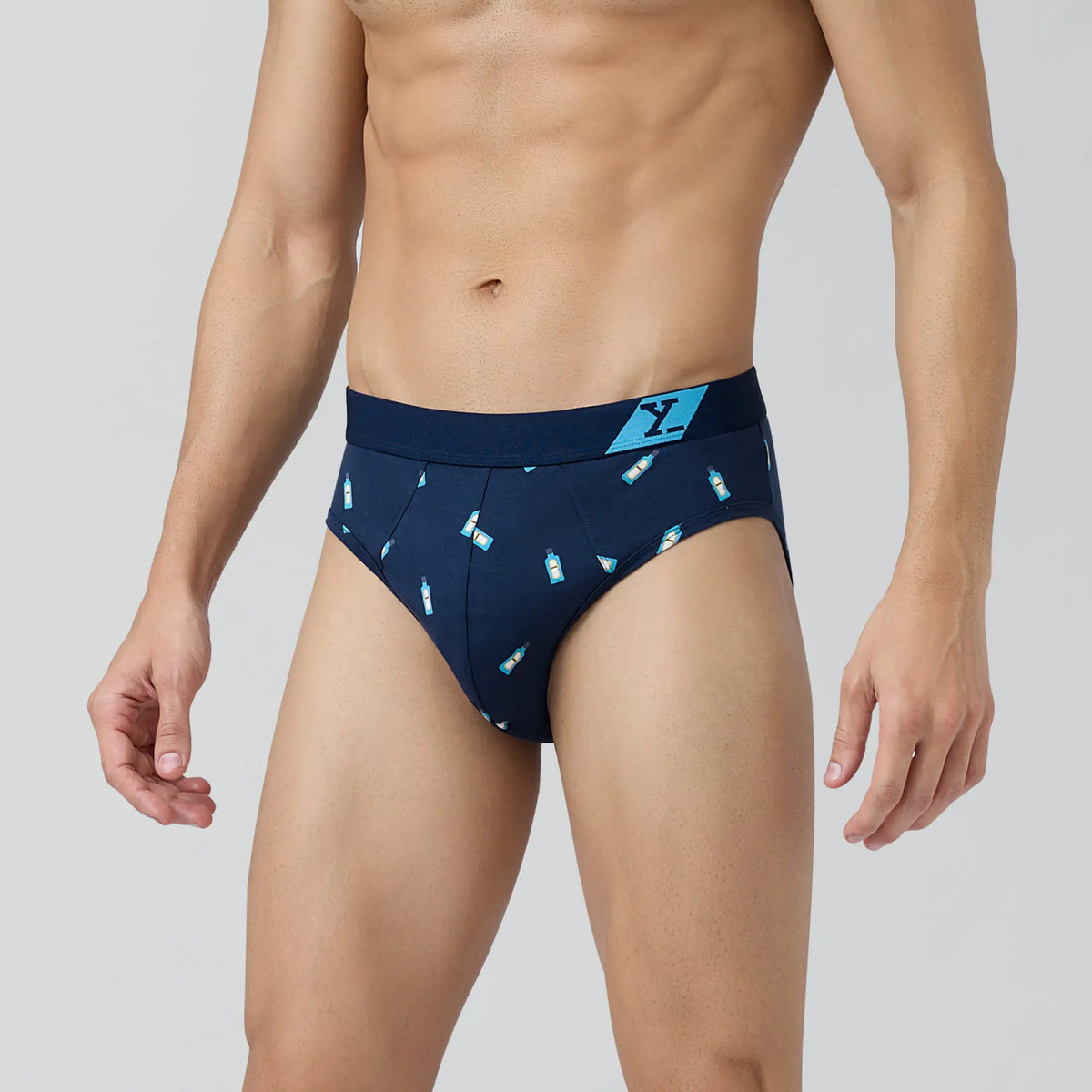 Splash Cotton Stretch Briefs Gin Blue - XYXX Crew