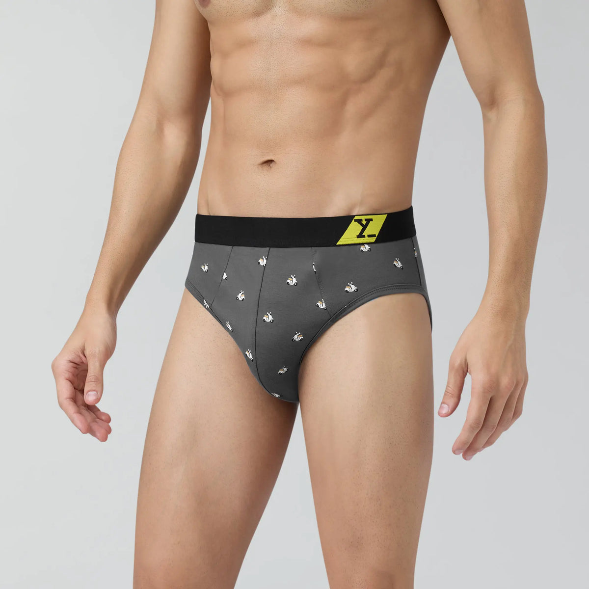Splash Cotton Stretch Briefs Vespa Grey - XYXX Crew