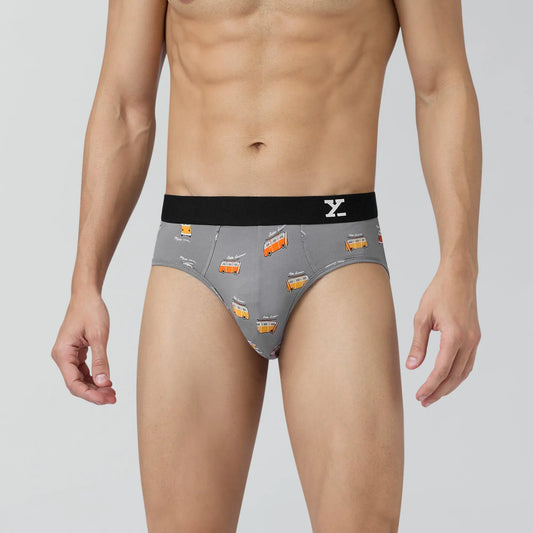 Surf Cotton Stretch Briefs Bus Grey - XYXX Crew