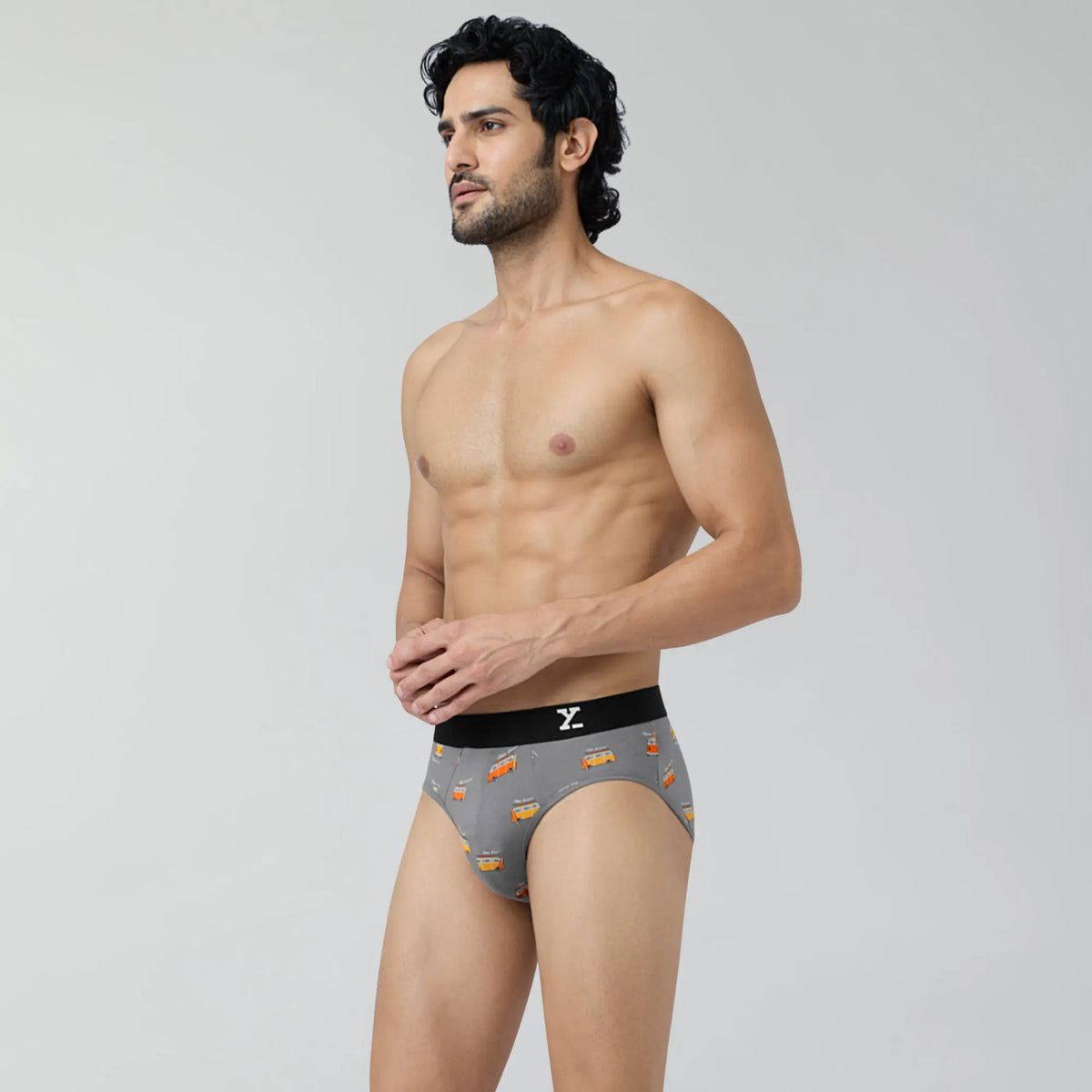 Surf Cotton Stretch Briefs Bus Grey - XYXX Crew