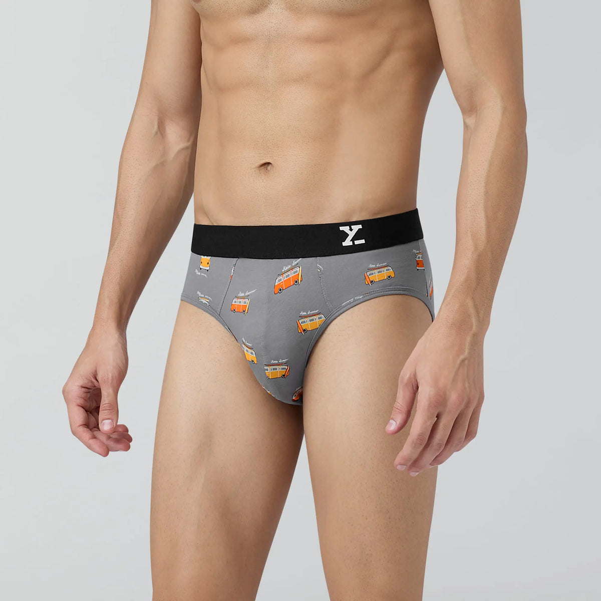 Surf Cotton Stretch Briefs Bus Grey - XYXX Crew