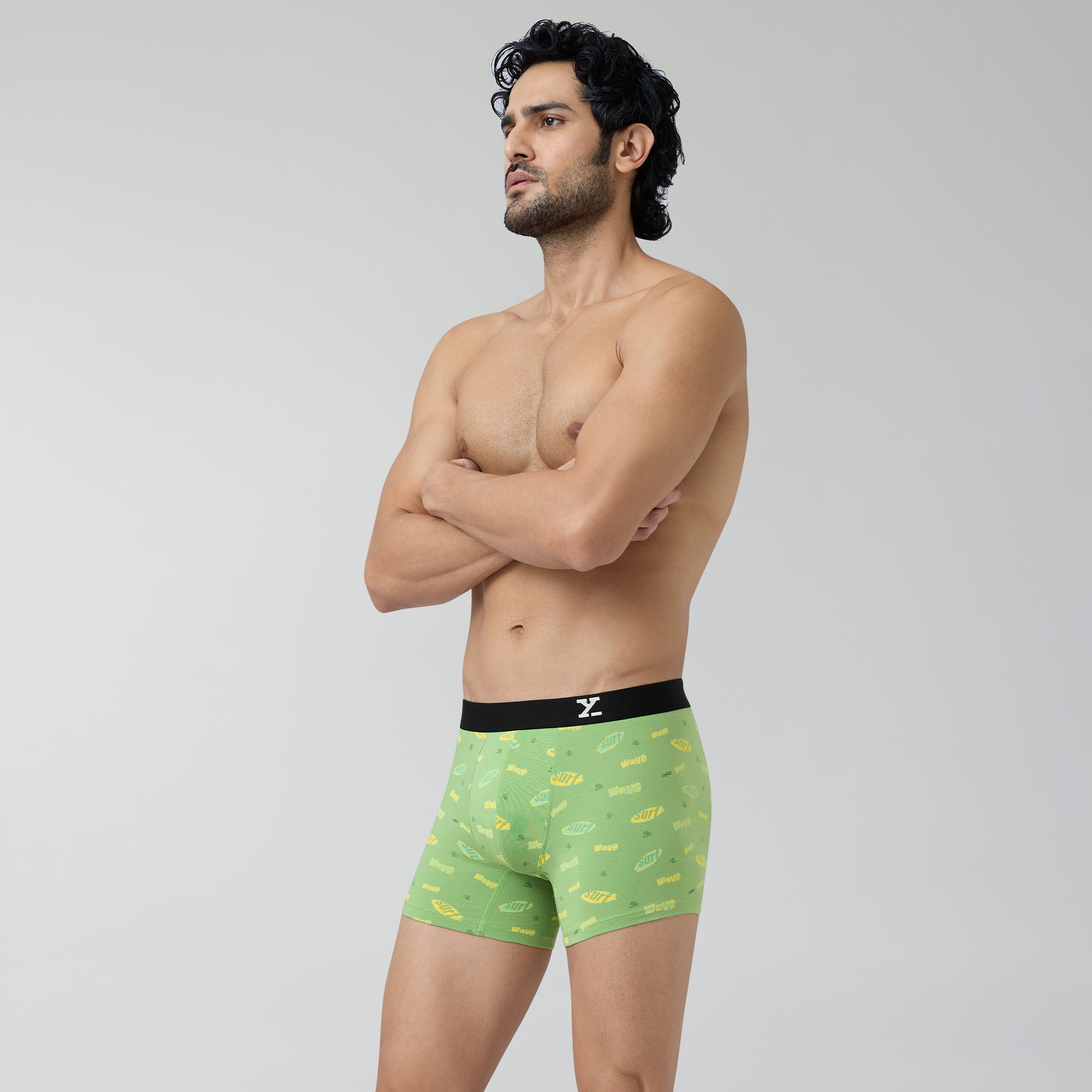 Surf Cotton Stretch Trunks Wave Green
