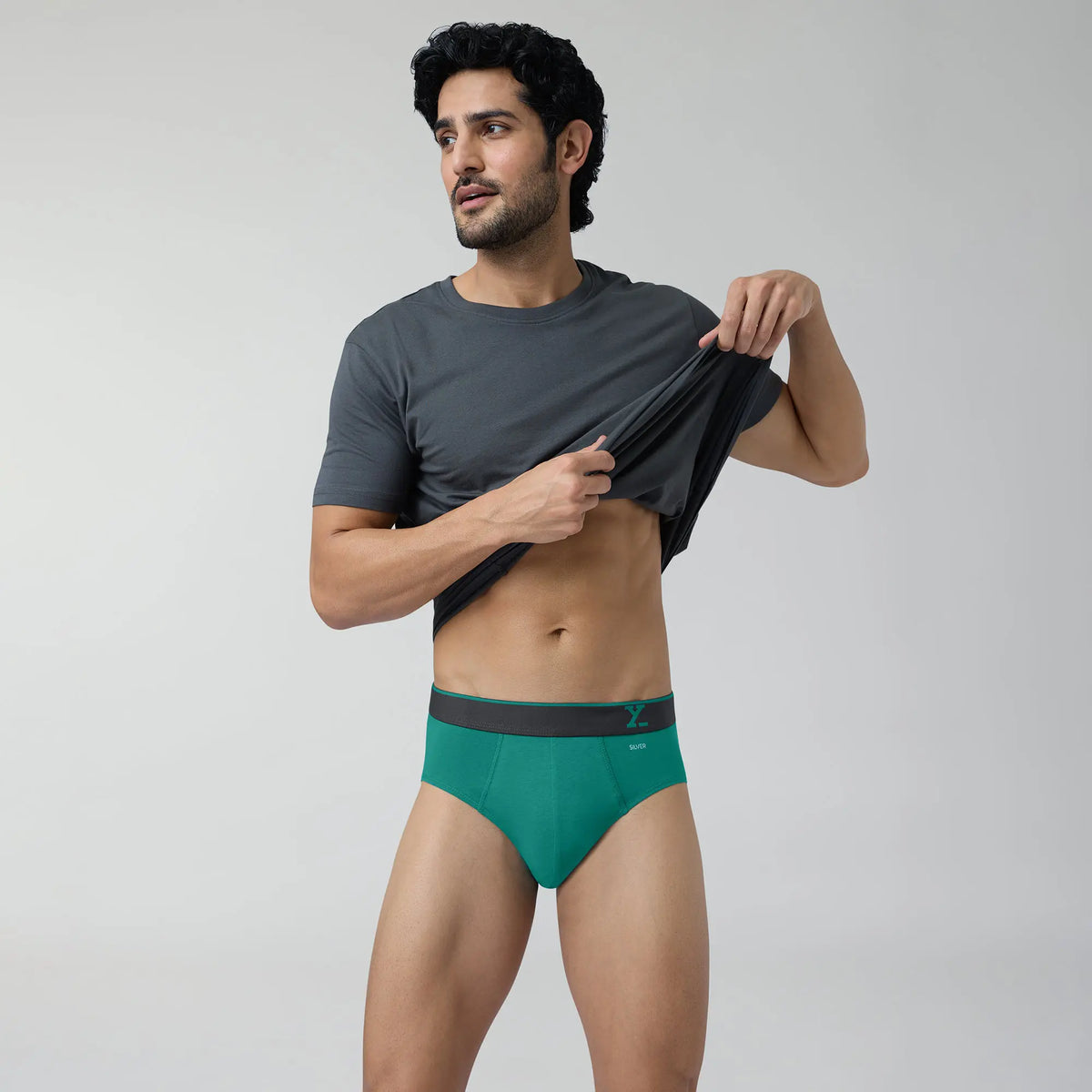 Traq Silver Cotton Briefs Aqua Green - XYXX Crew