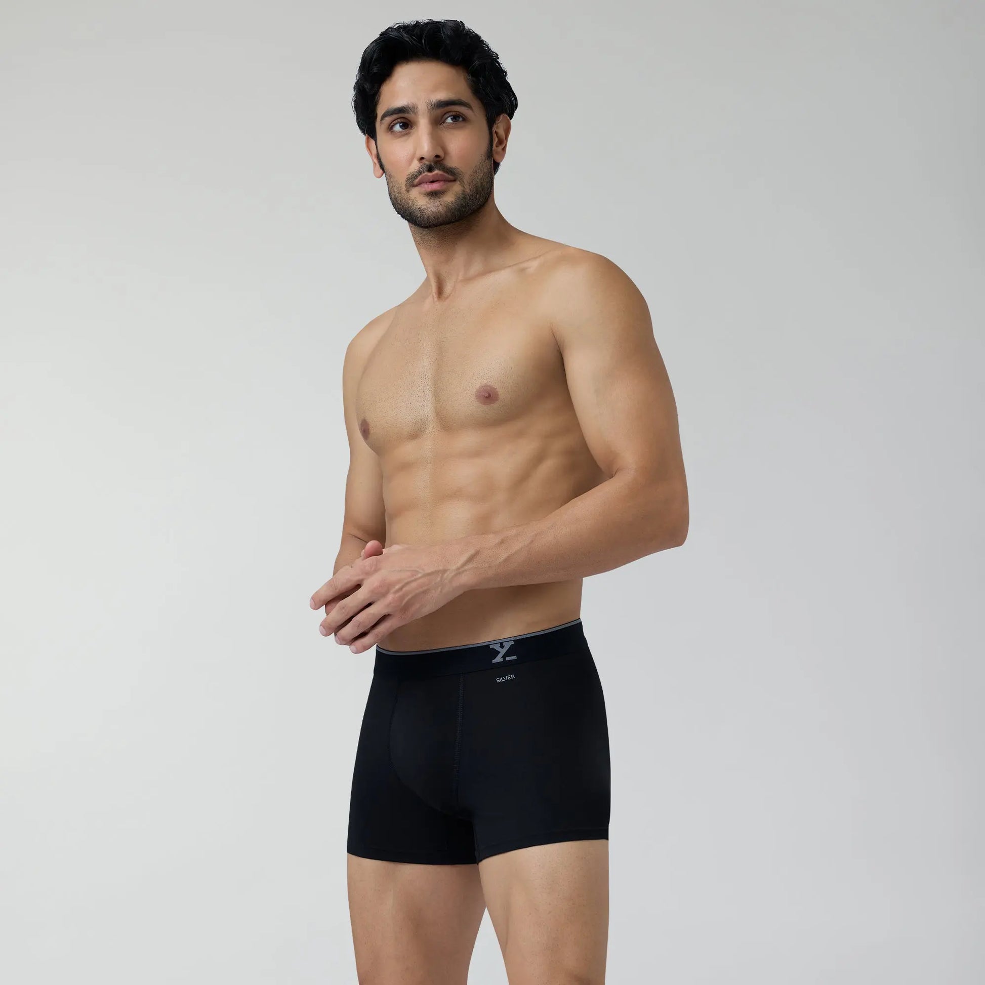 Traq Silver Cotton Trunks Black Knight - XYXX Crew