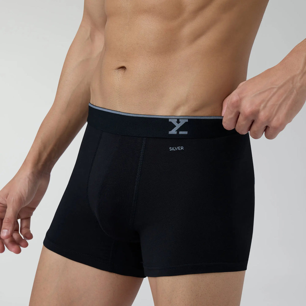 Traq Silver Cotton Trunks Black Knight - XYXX Crew