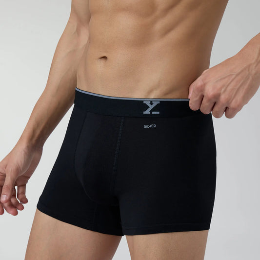 Traq Silver Cotton Trunks Black Knight - XYXX Crew