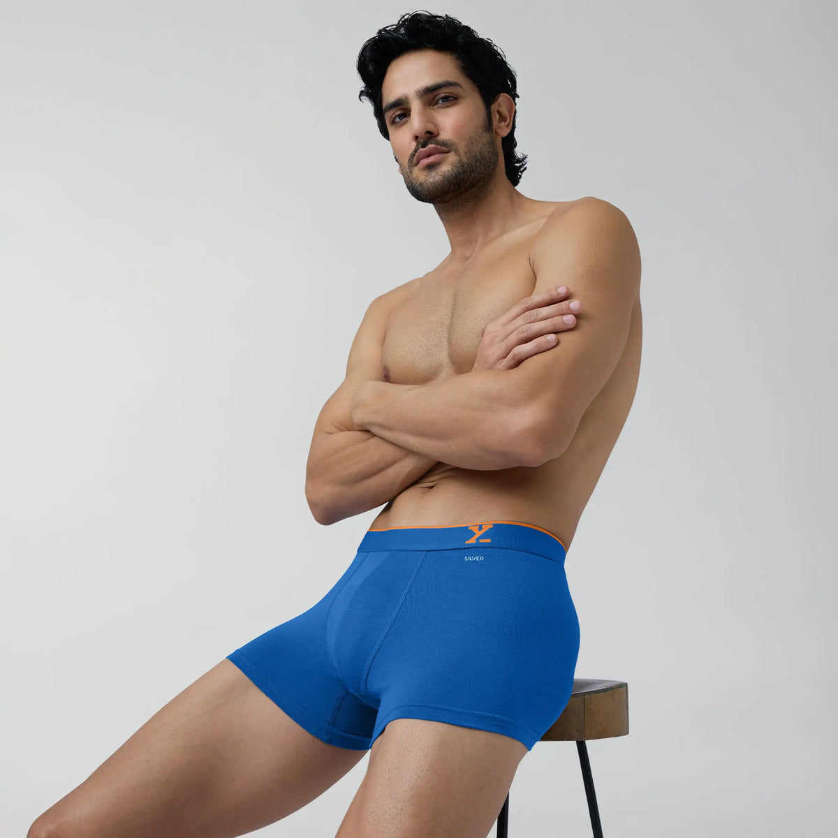 Traq Silver Cotton Trunks Horizon Blue - XYXX Crew
