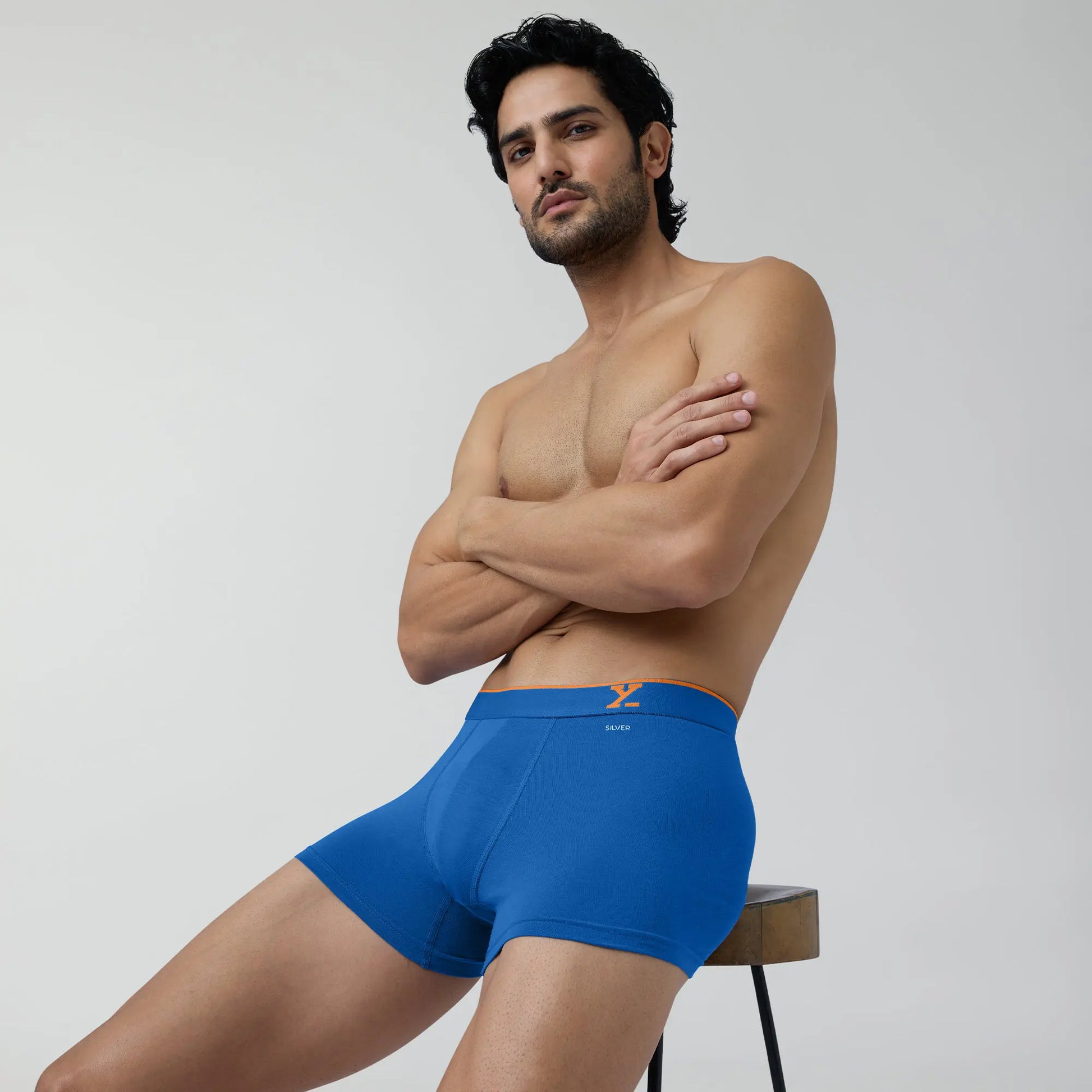 Traq Silver Cotton Trunks Horizon Blue - XYXX Crew