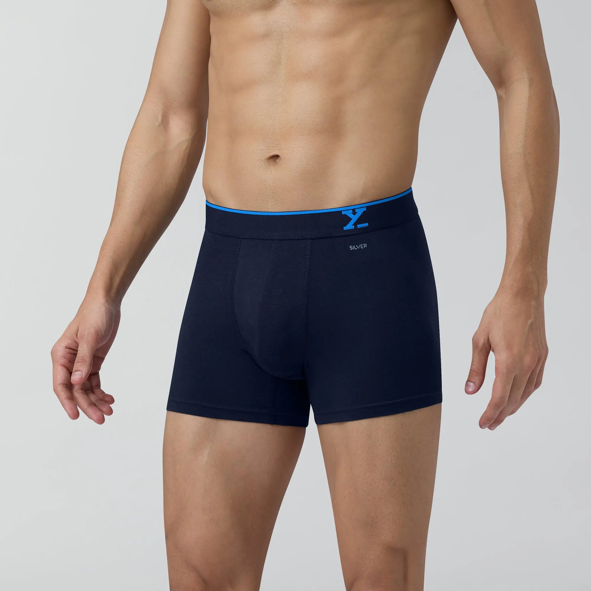 Traq Silver Cotton Trunks Midnight Blue - XYXX Crew