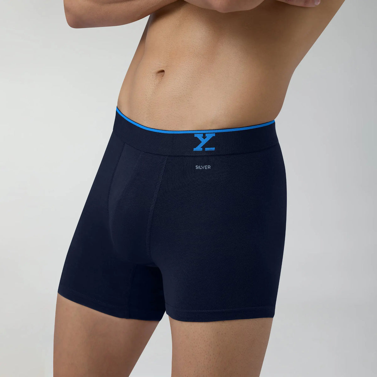 Traq Silver Cotton Trunks Midnight Blue - XYXX Crew