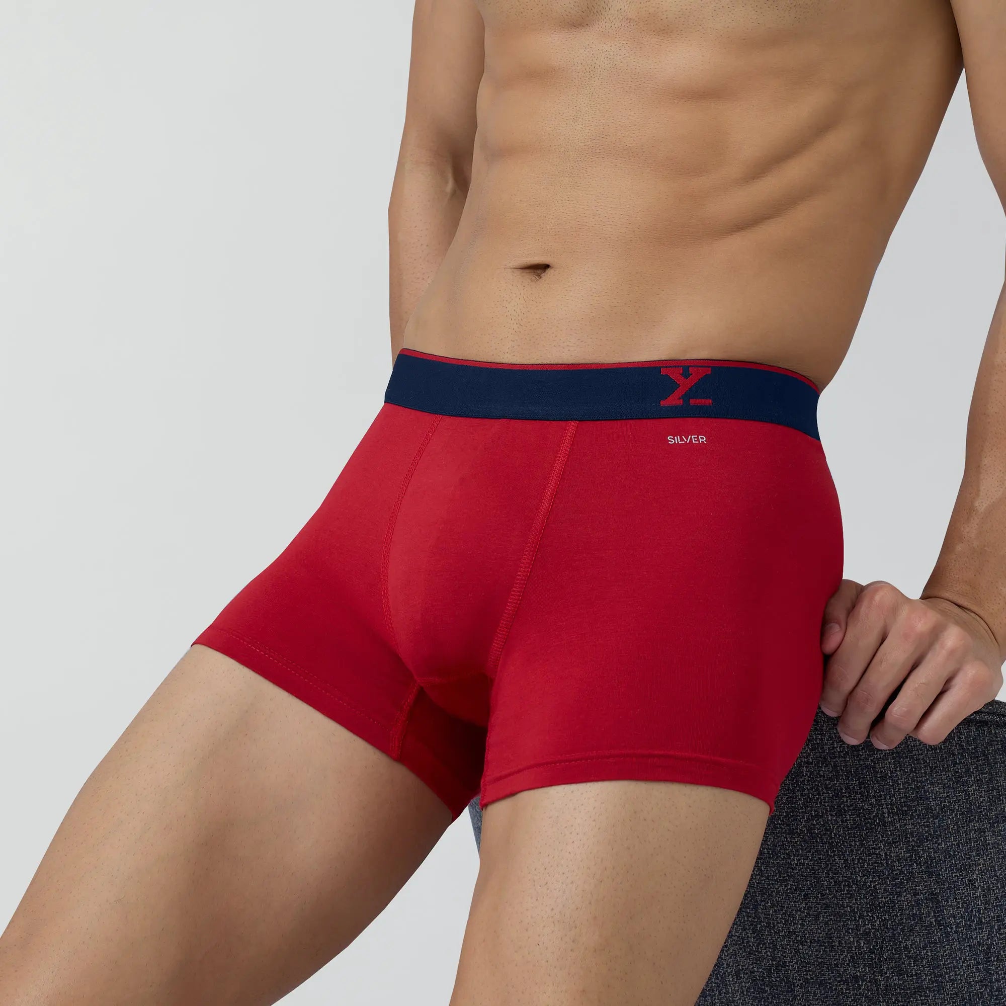 Traq Silver Cotton Trunks Rio Red - XYXX Crew