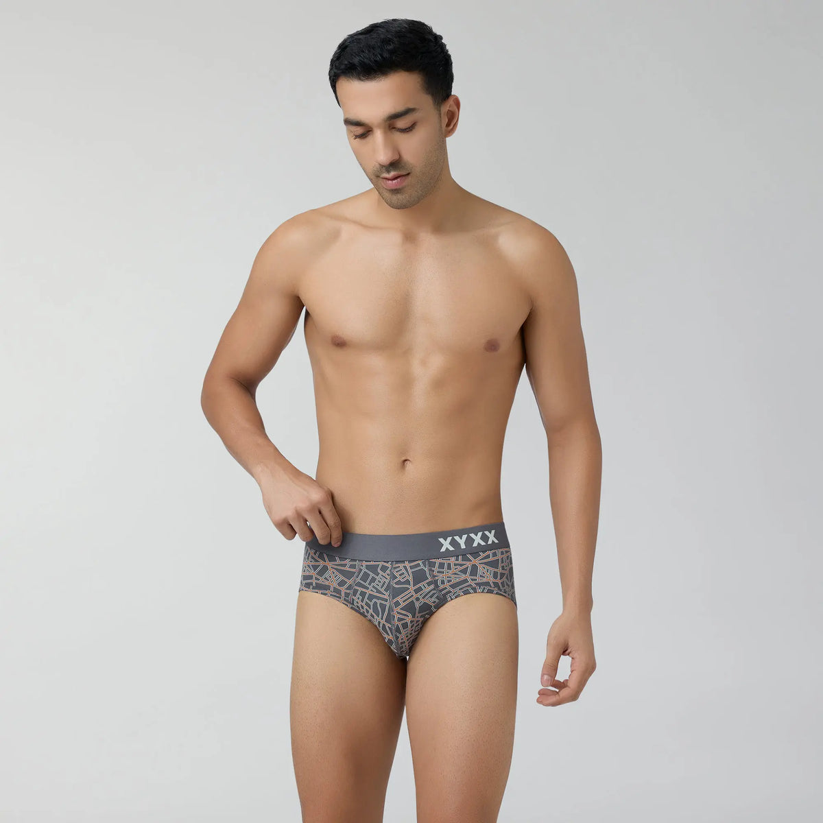 Urbane Modal Briefs Map Grey - XYXX Crew