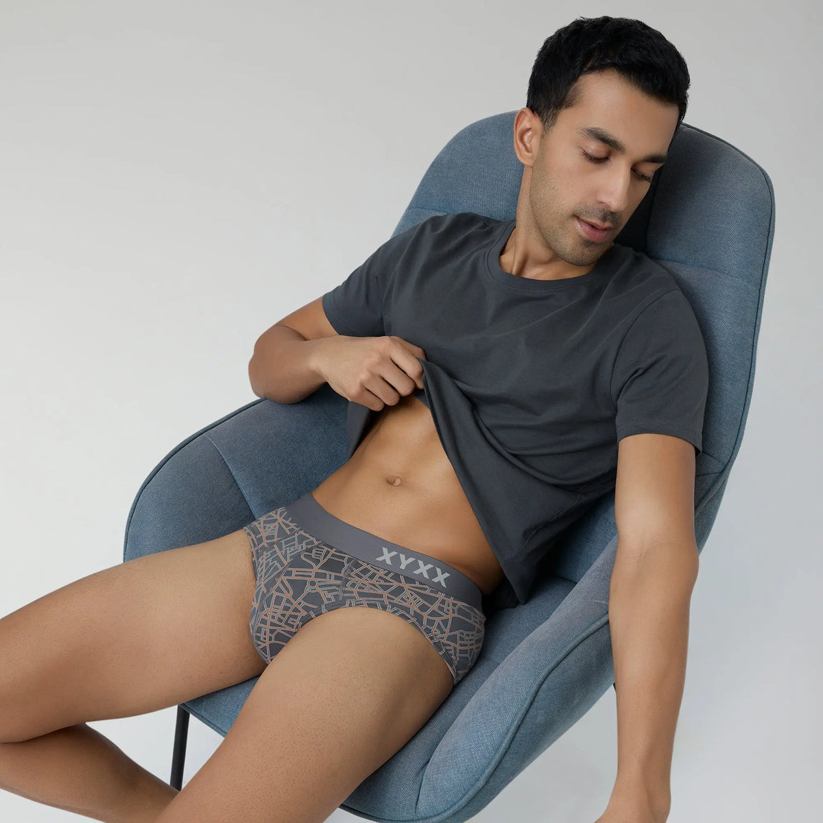 Urbane Modal Briefs Map Grey - XYXX Crew