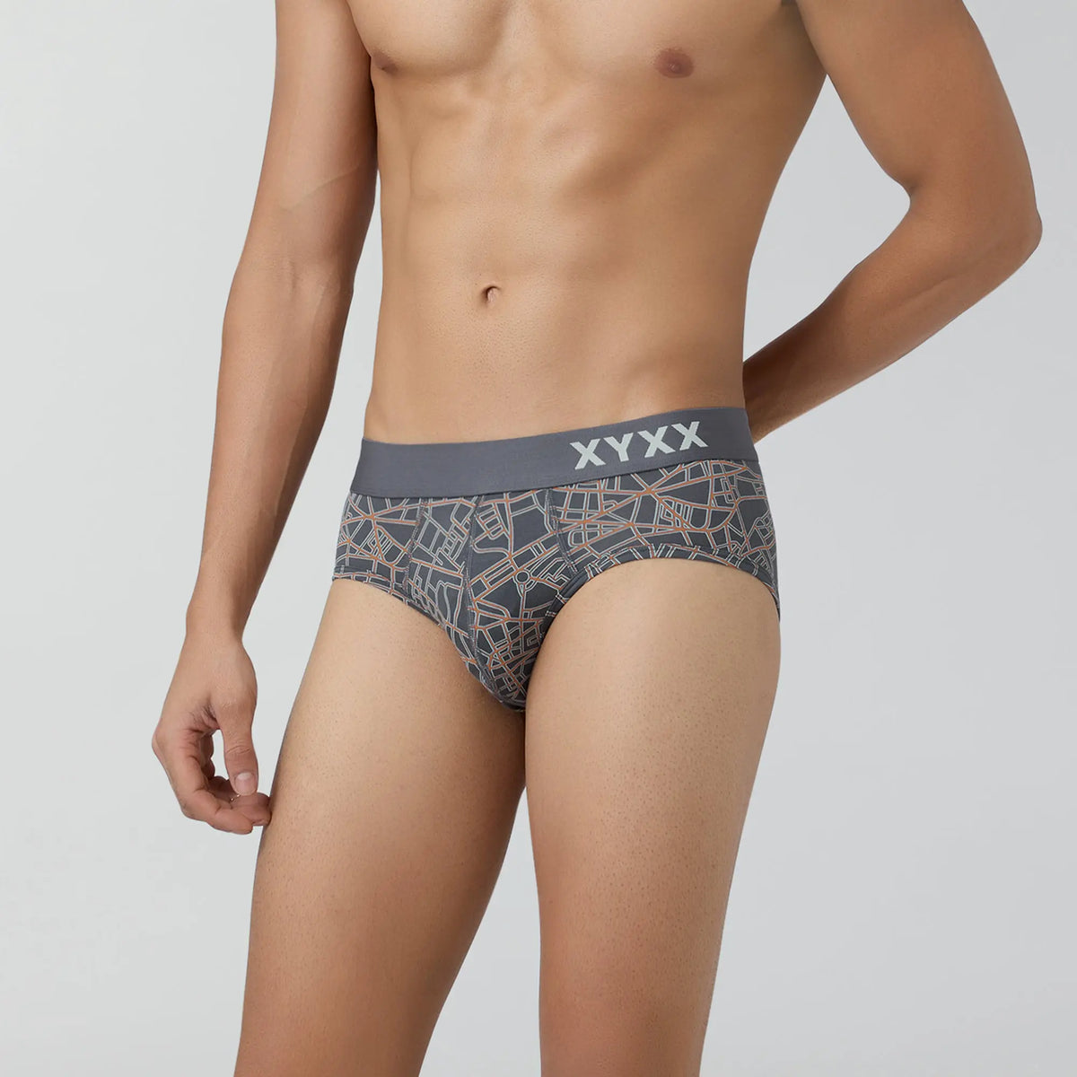 Urbane Modal Briefs Map Grey - XYXX Crew