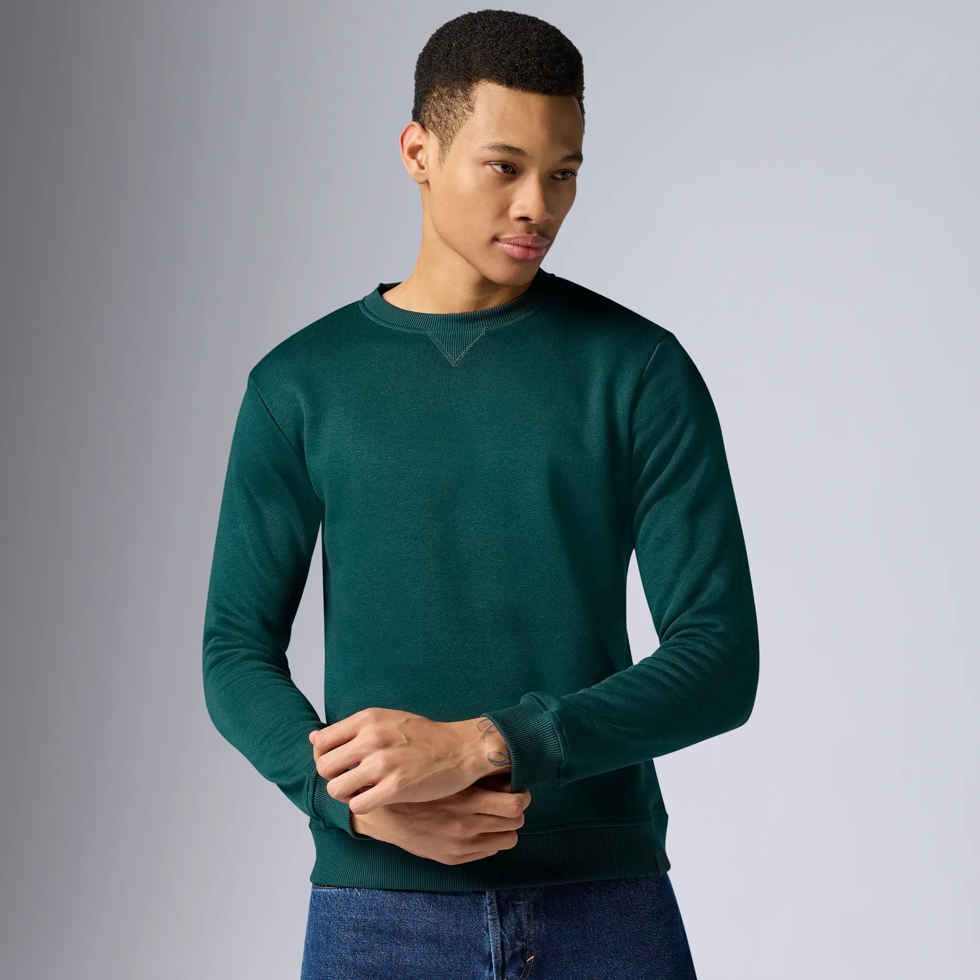 Neo French Terry Cotton-Blend Sweatshirt Forest Green