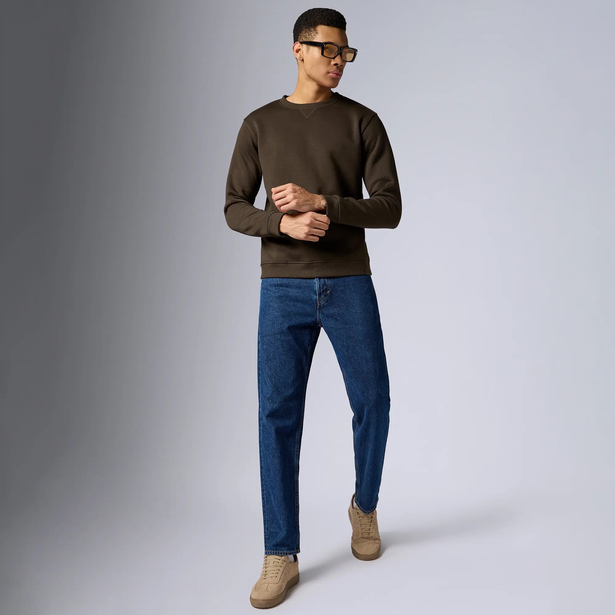 Neo French Terry Cotton-Blend Sweatshirt Malt Brown