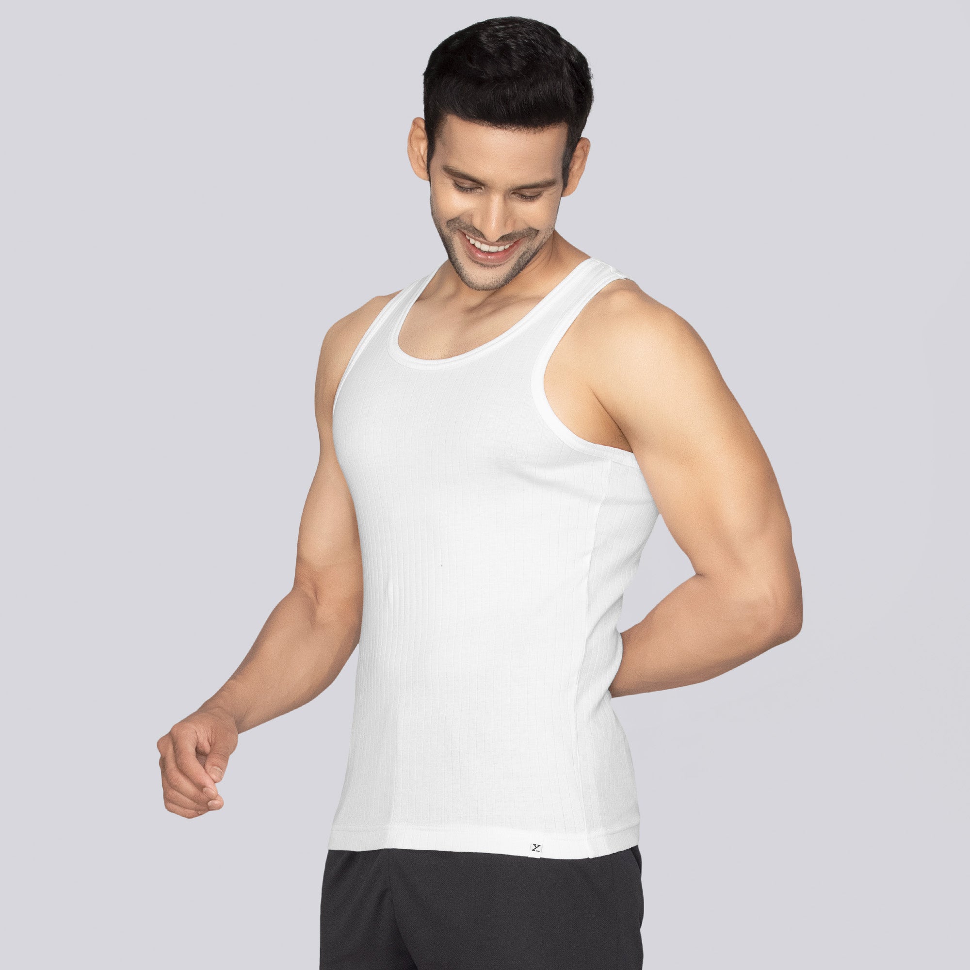 Nova Round Neck Racer Back Vests For Men Polar White - XYXX Crew