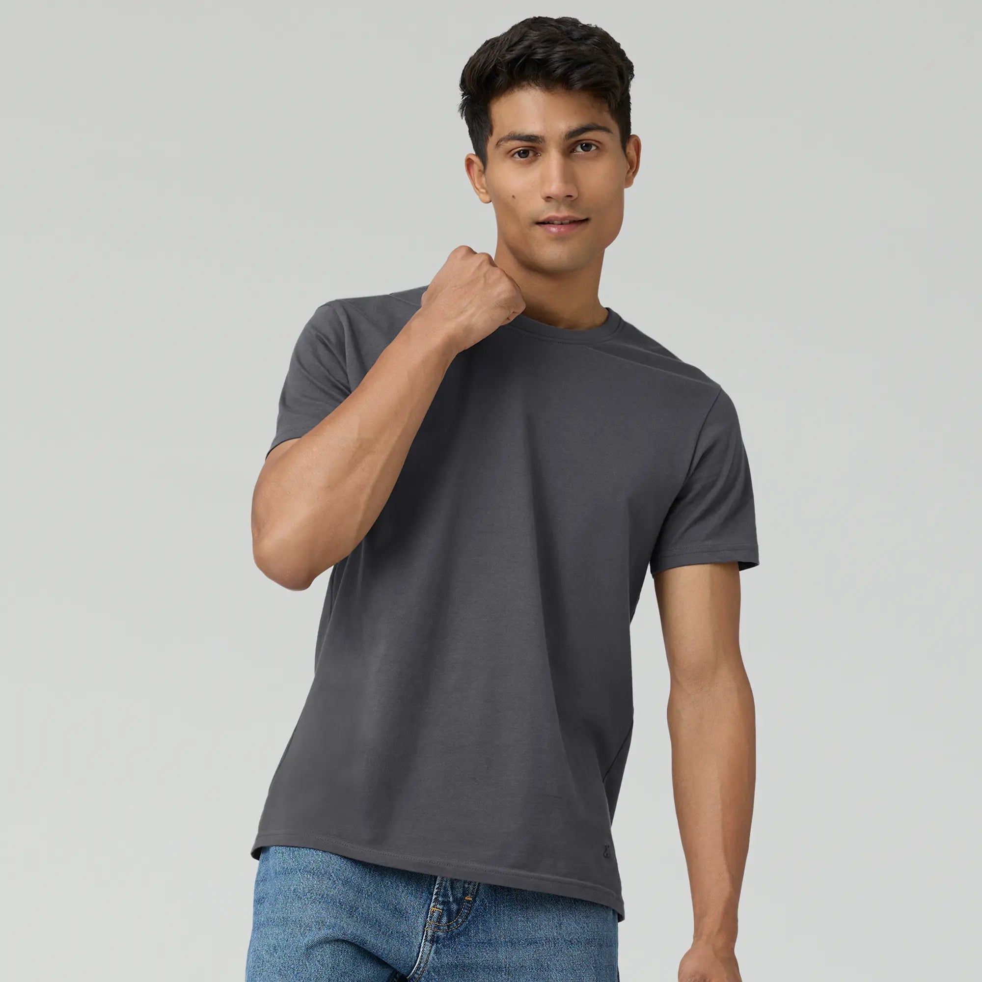 XYXX Cotton Poly T‑Shirt for Men | Grey Melange, IntelliFresh ...