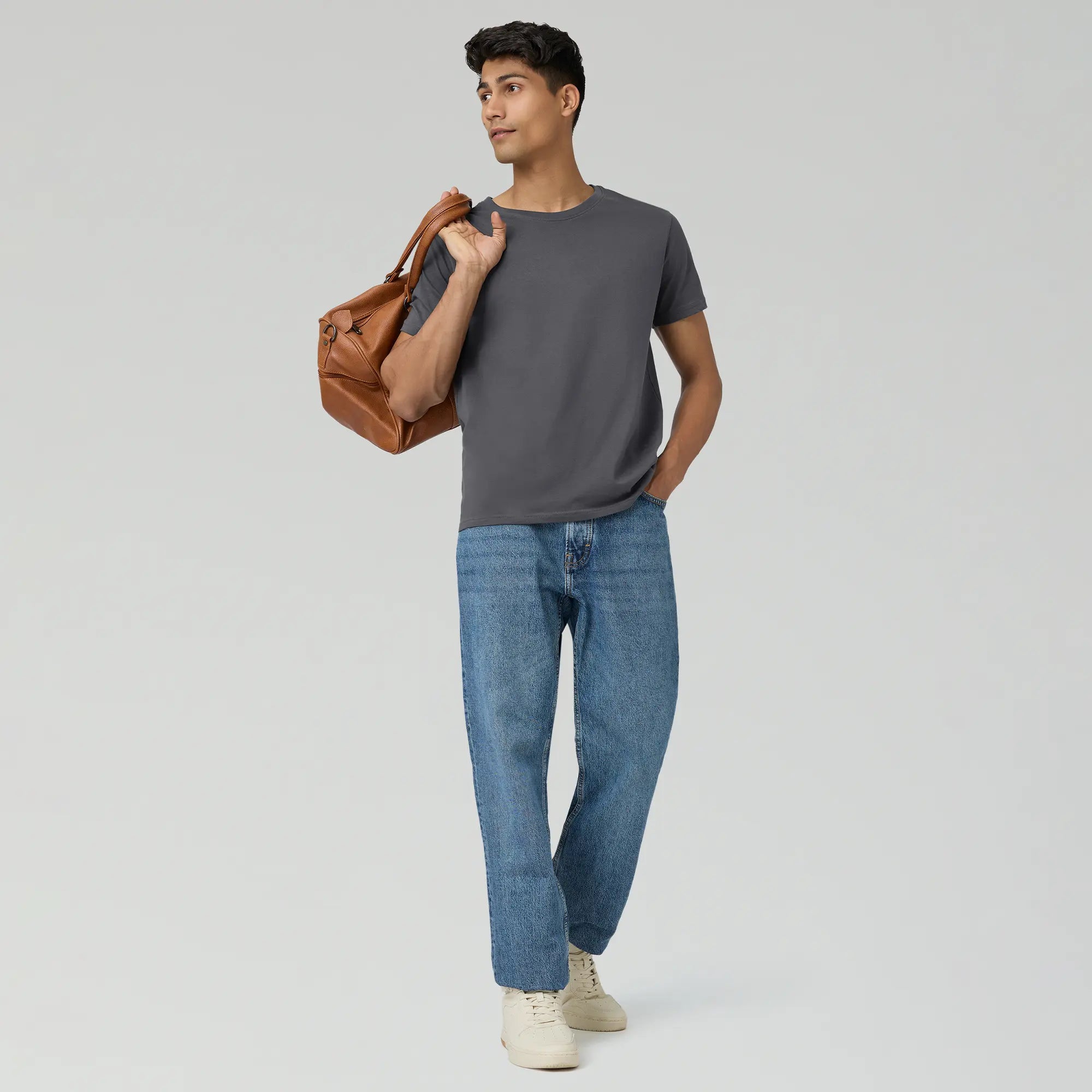 XYXX Cotton Poly T‑Shirt for Men | Grey Melange, IntelliFresh ...