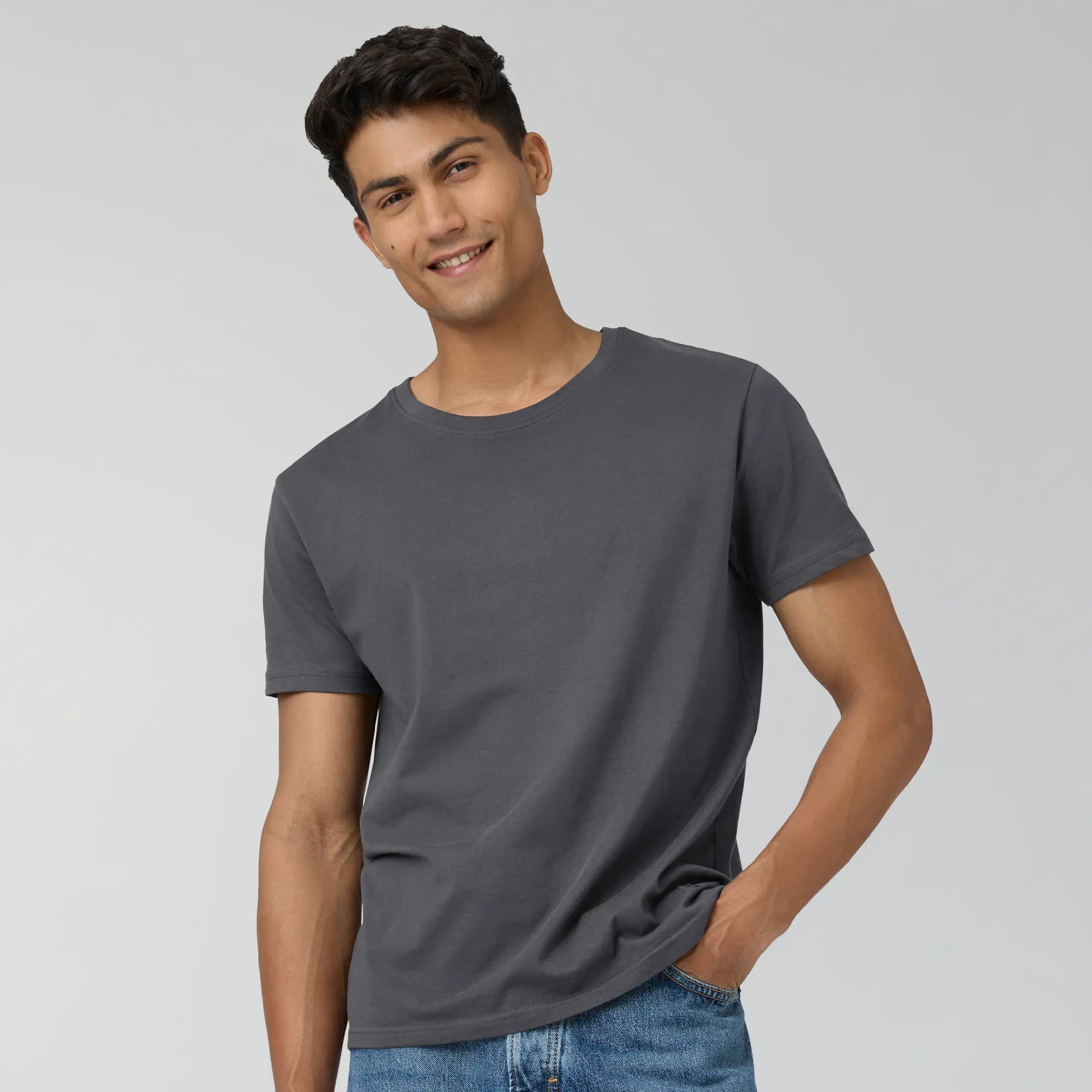 XYXX Cotton Poly T‑Shirt for Men | Grey Melange, IntelliFresh ...