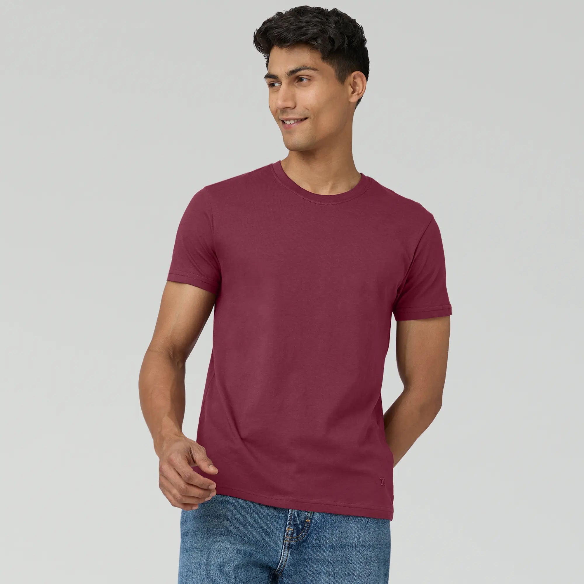 Pace Combed Cotton T-shirts For Men Bold Burgundy - XYXX Crew