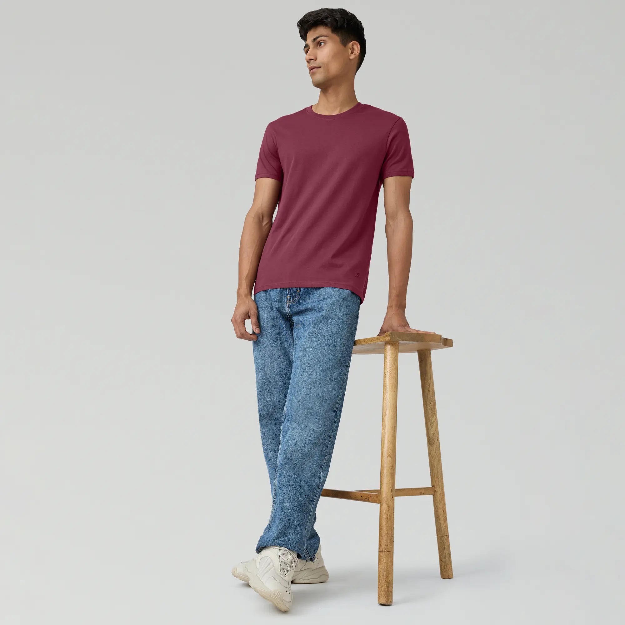 Pace Combed Cotton T-shirts For Men Bold Burgundy - XYXX Crew