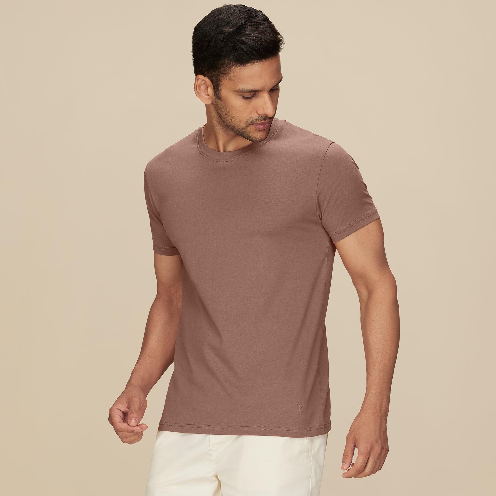 Pace Combed Cotton T-shirts For Men Brown Latte - XYXX Crew