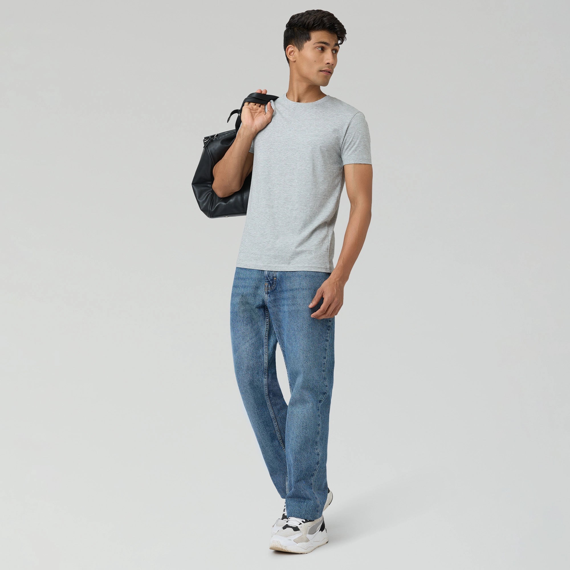 Buy Iconique Supima Cotton T-shirt Graphite Grey for Men Online at XYXX ...