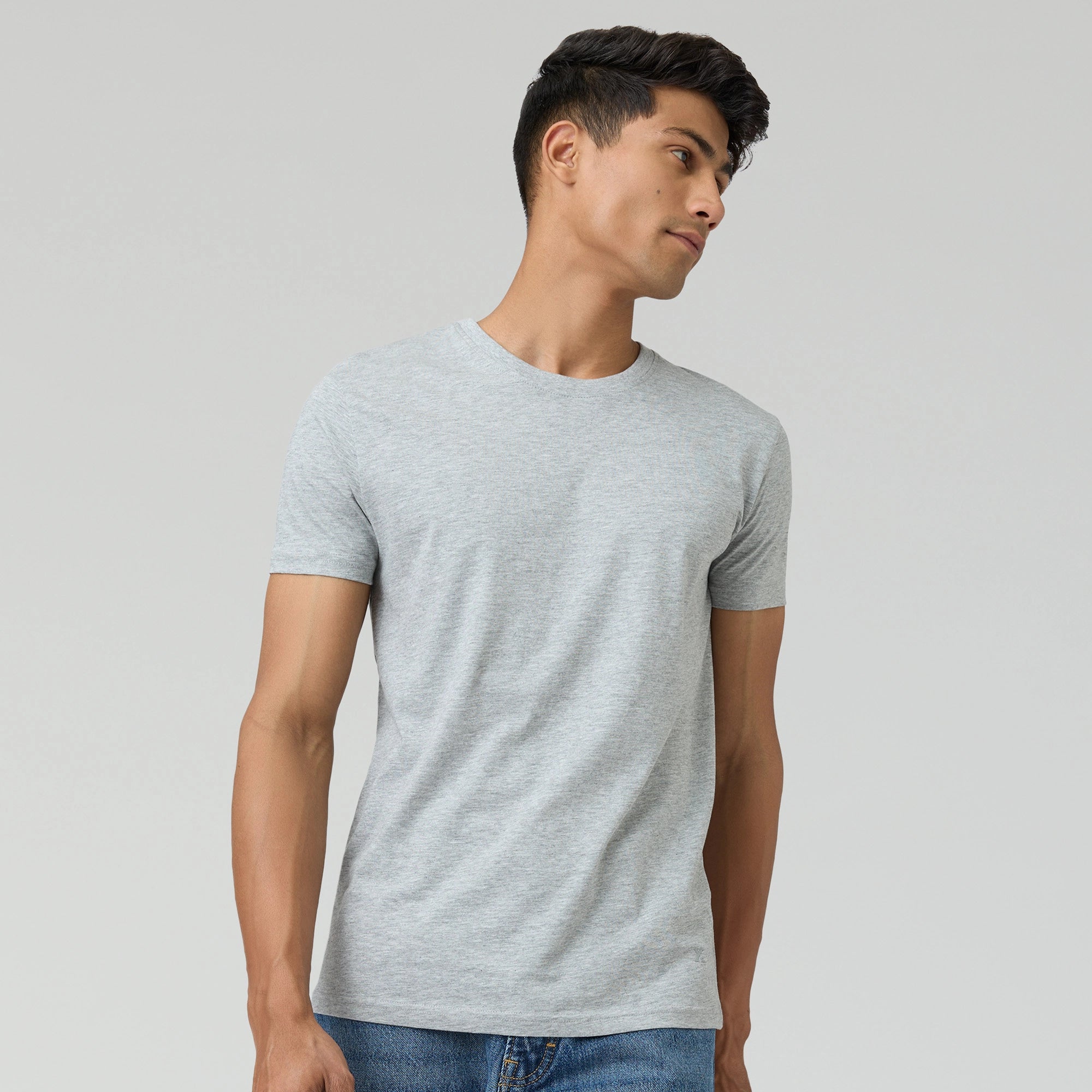 Pace Combed Cotton T-shirts For Men Frost Grey - XYXX Crew