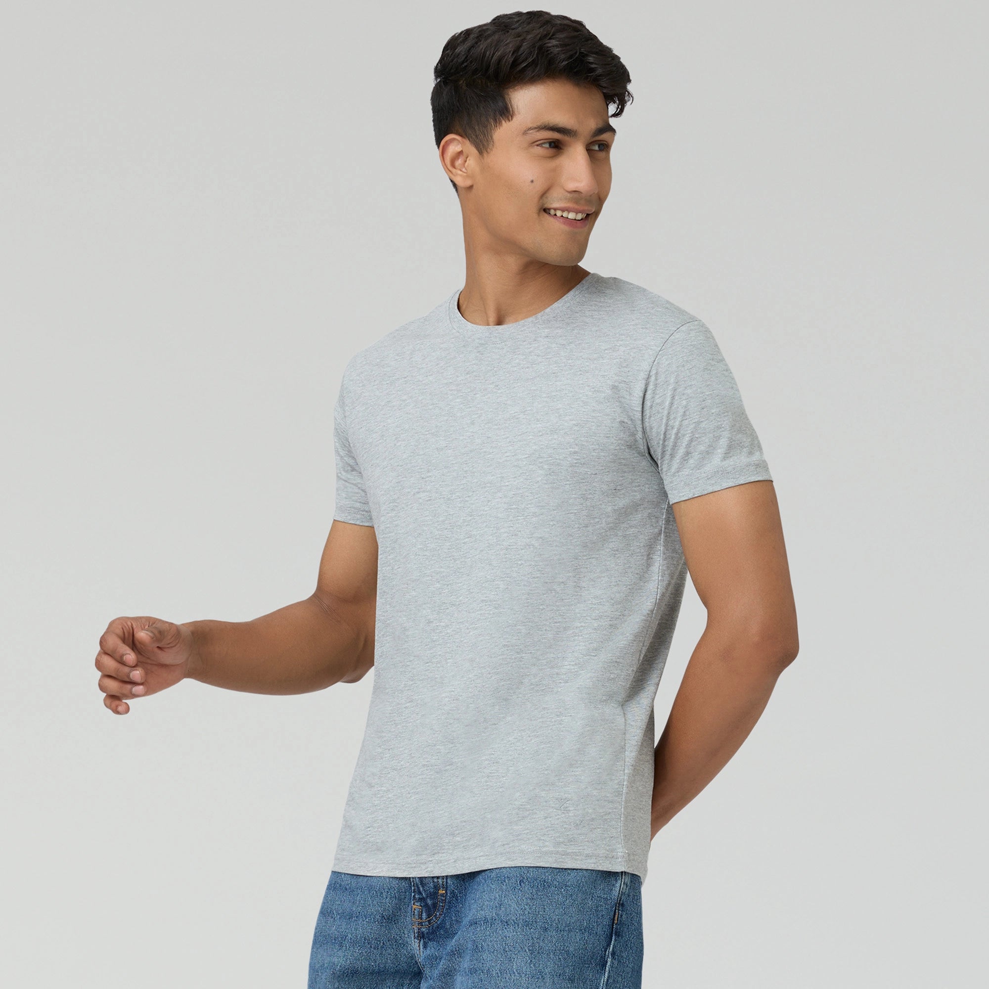 Pace Combed Cotton T-shirts For Men Frost Grey - XYXX Crew