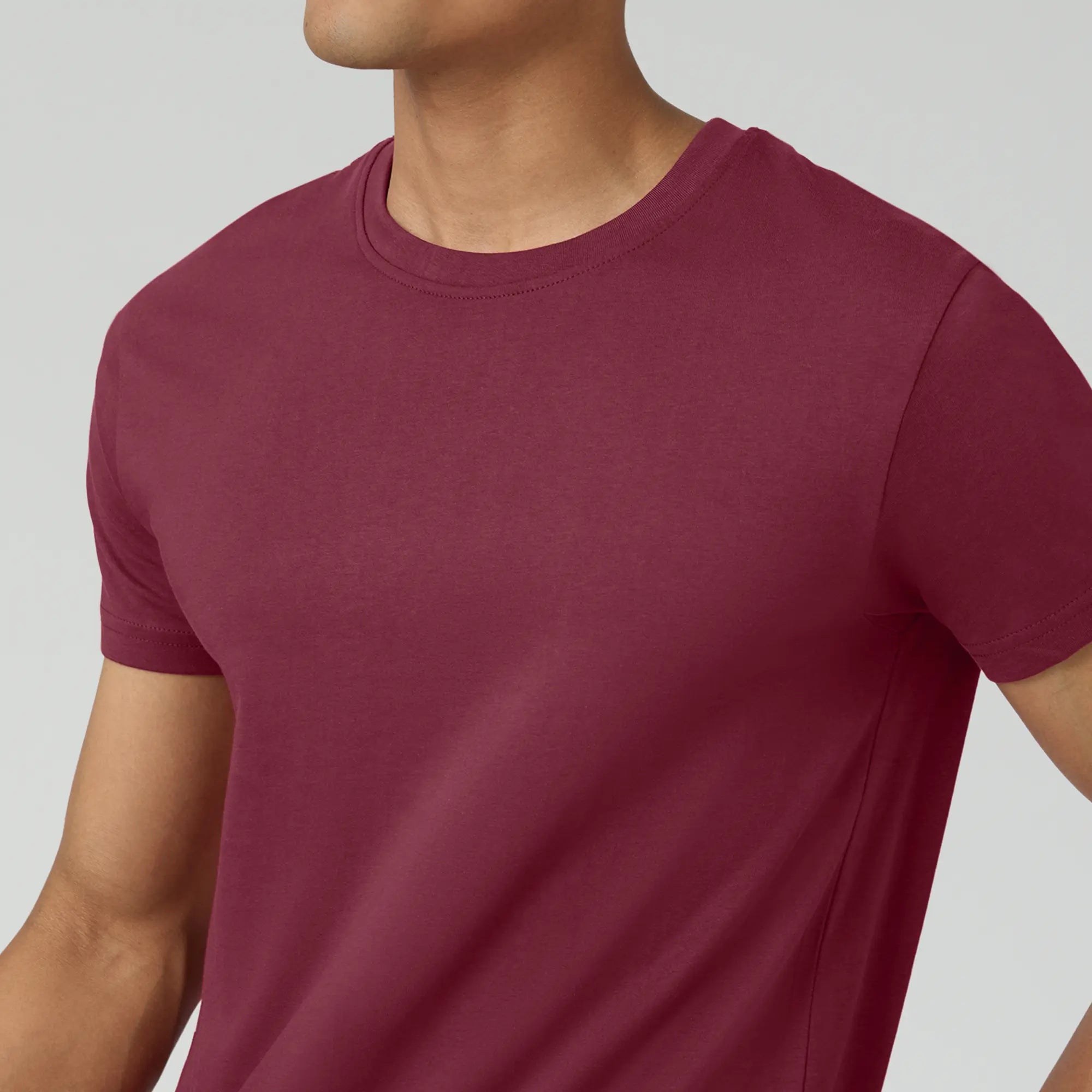 Pace Combed Cotton T-shirts For Men Merlot Maroon - XYXX Crew