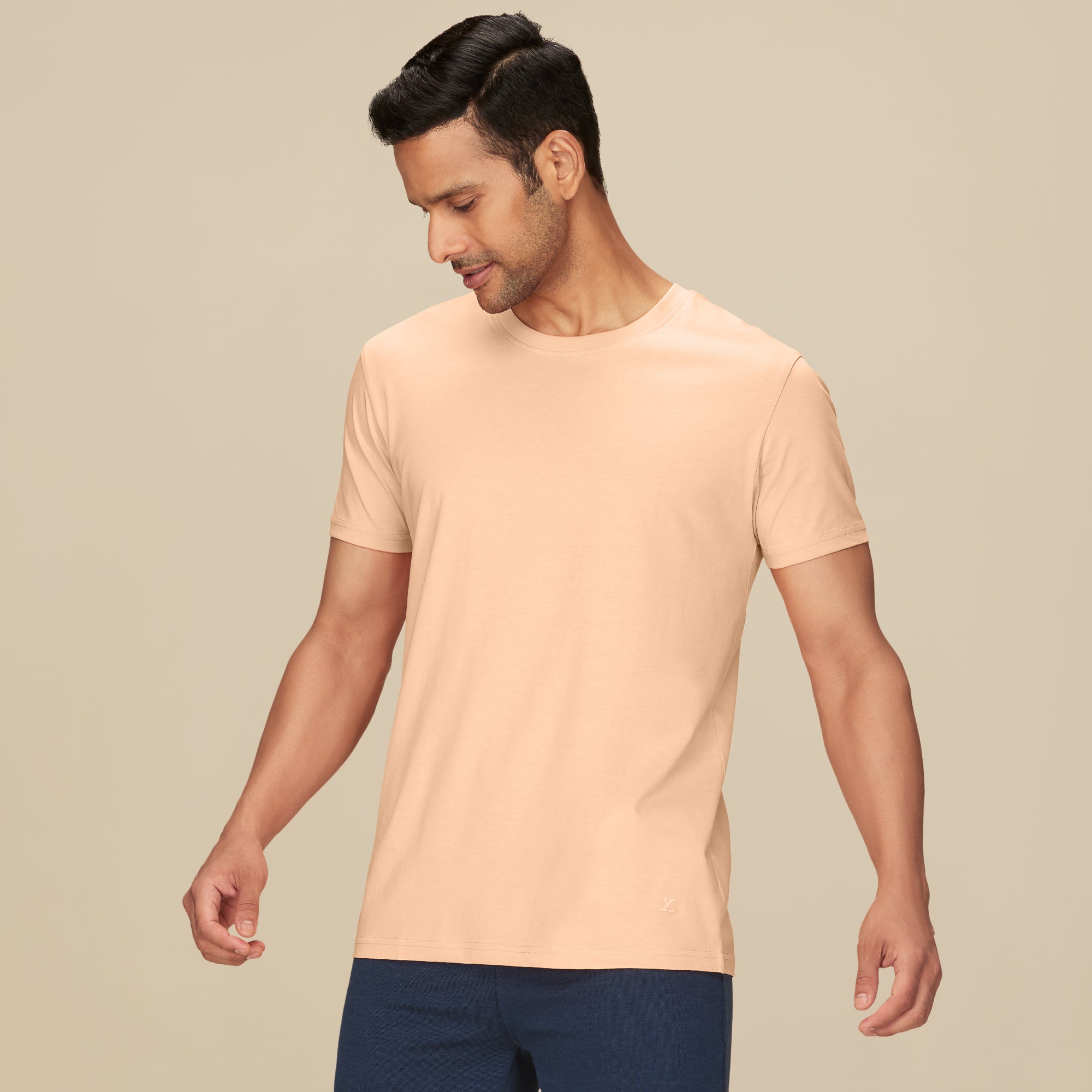 Pace Combed Cotton T-shirt for men Peach Blush - XYXX Mens Apparels