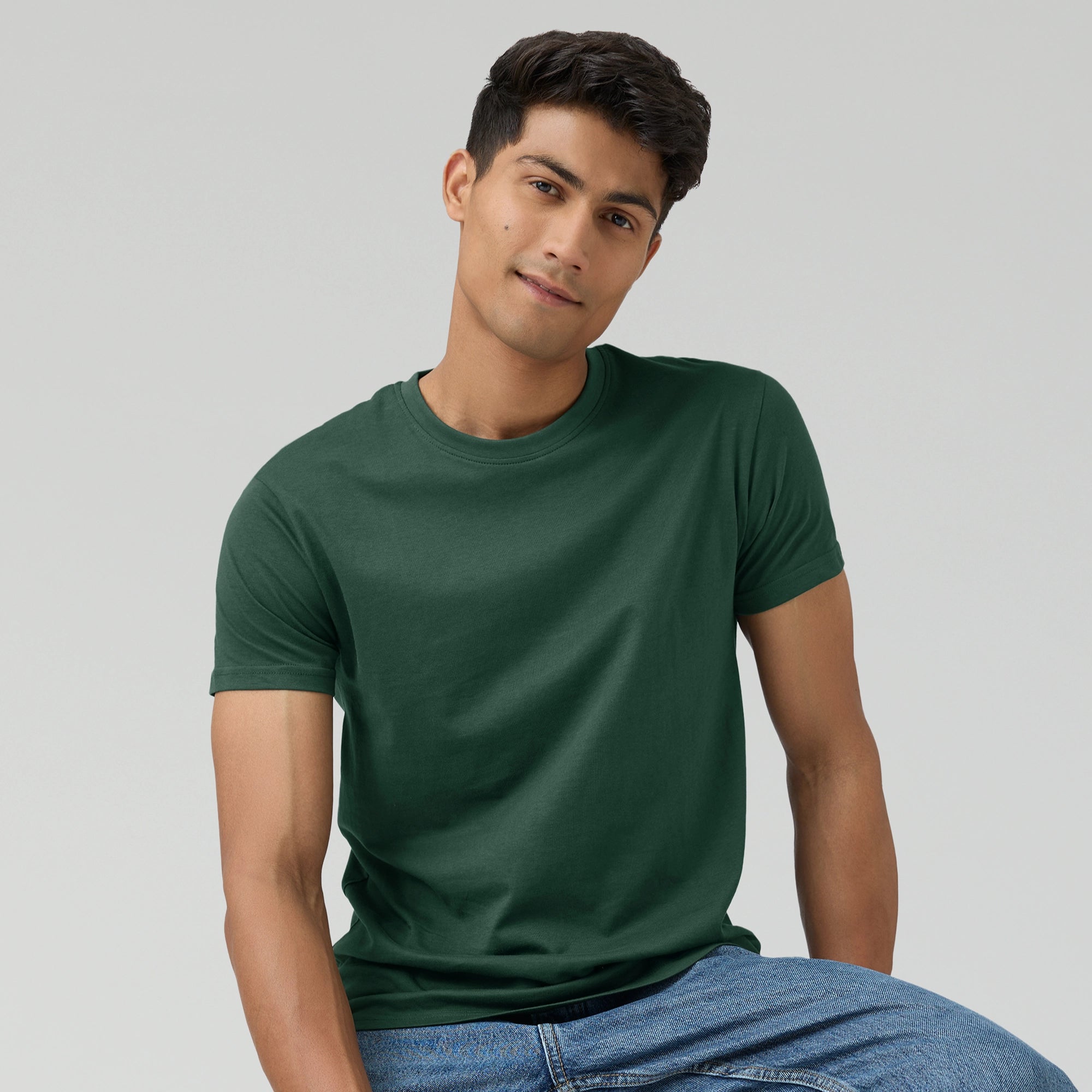 Pace Combed Cotton T-shirts Pine Green – XYXX Apparels