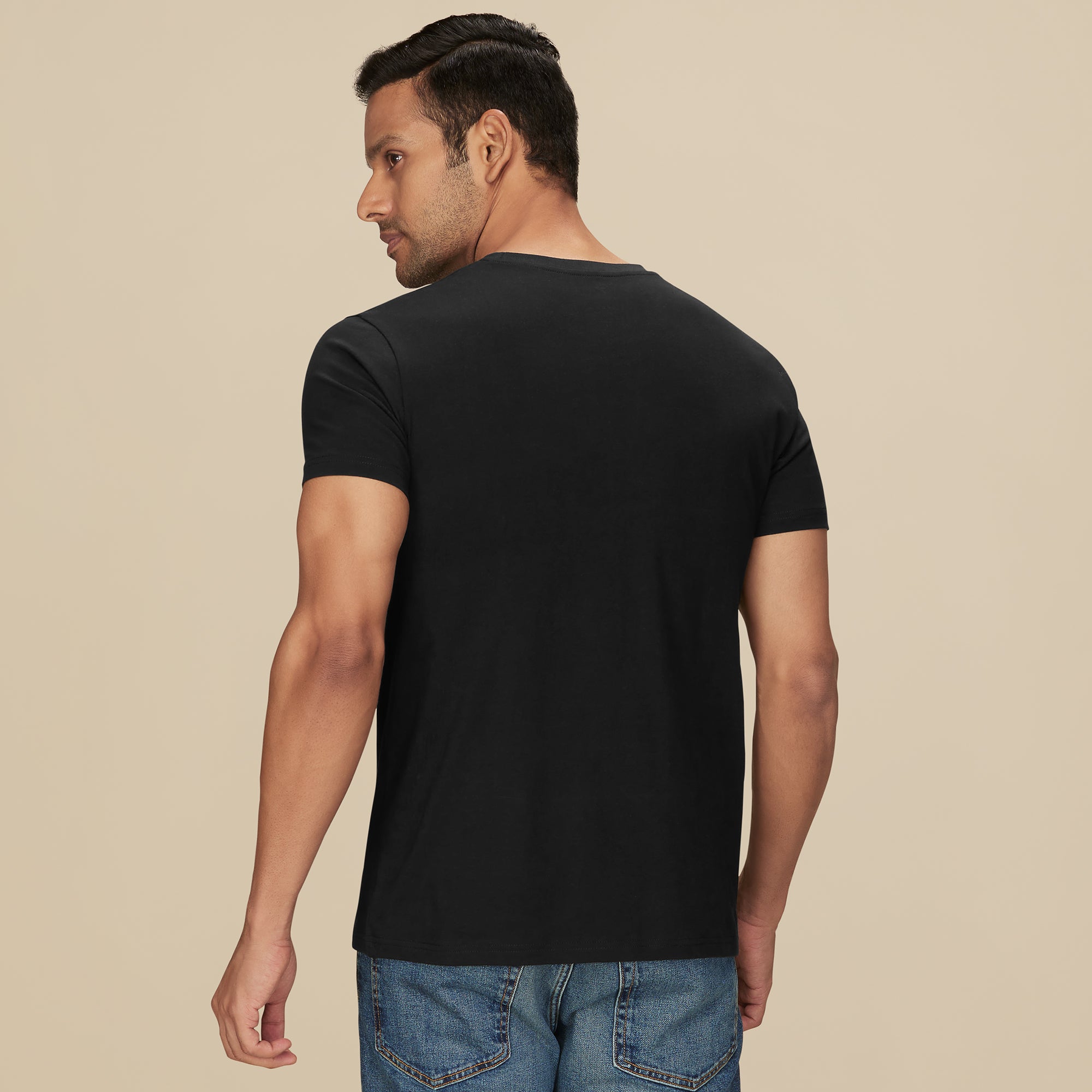 Pace Combed Cotton T-shirt for men Pitch Black - XYXX Mens Apparels